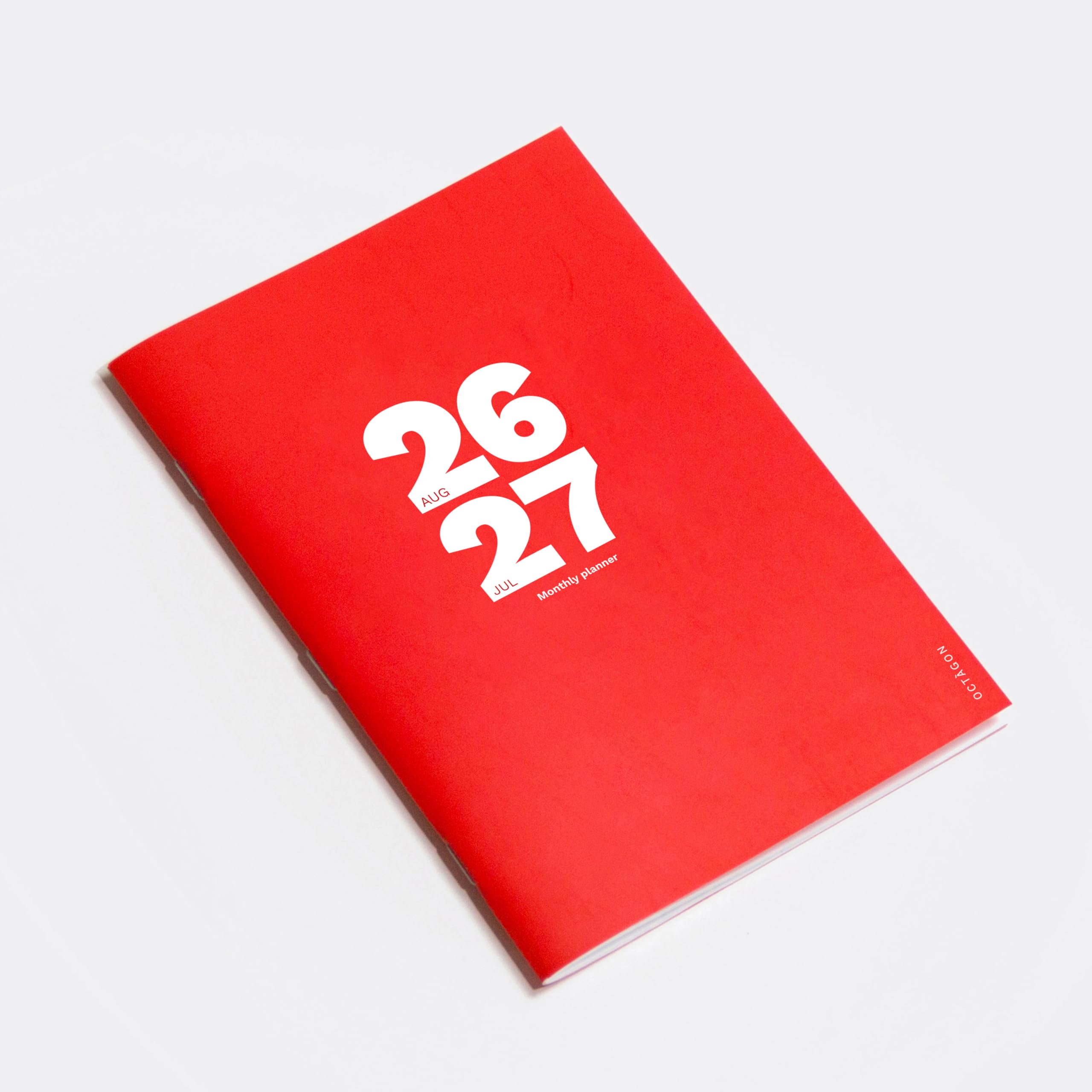 OCTÀGON DESIGN | 2026-2027 Big Monthly Planner - Iconic | Academic Monthly Planner | 12 Months; August 2026 - July 2027 | Big (21 x 29.7 cm) | Color Red | Paperback