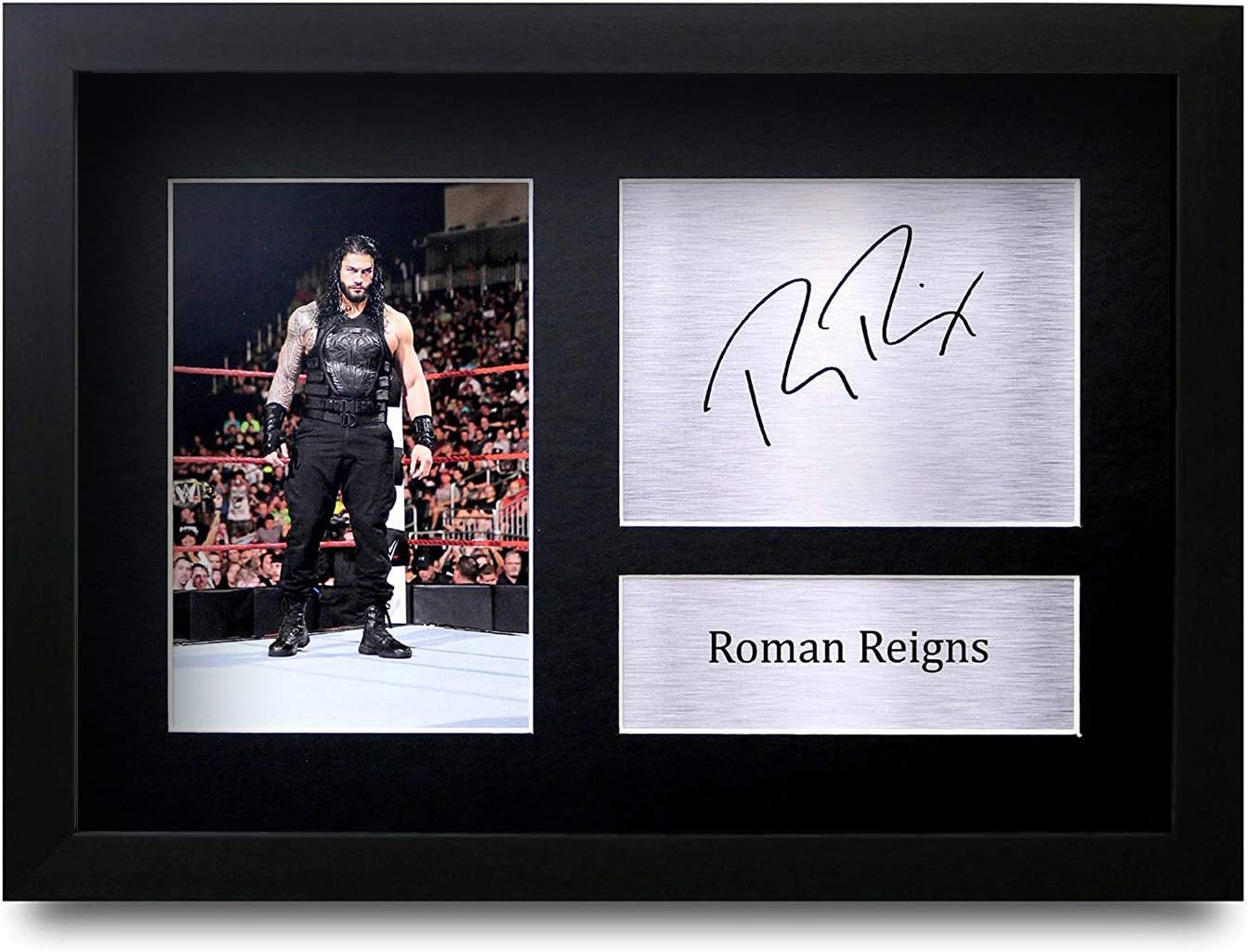 HWC Trading FR Roman Reigns Gift Signed FRAMED A4 Printed Autograph WWE Gifts Wrestling Print Photo Picture Display