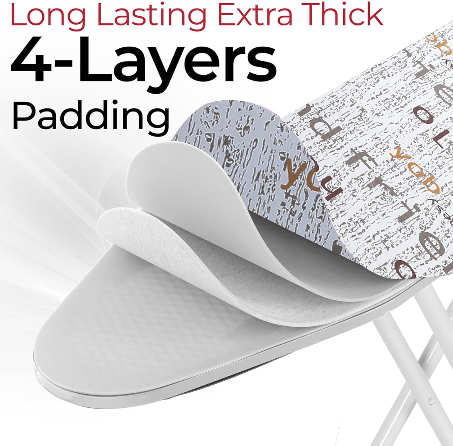 42 Inch Ironing Board, Full-Size Foldable Ironing Board, Foldable Household Ironing Board, Lightweight Iron Board, Safety Iron Holder, Extended Ironing Board Outside with Heat-Resistant Cover