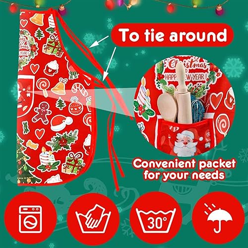 Miniatura 4 de 3 otters Disfraz de chef para niños, 21 piezas, juego de chef para niños, delantal de Navidad, divertido juego de cocina y horneado, cena de