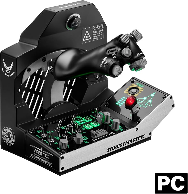 Thrustmaster Viper TQS Mission Pack Metal Throttle Quadrant System - PC | 1:1 replica, 64 action buttons, 6 axes, 16-bit Hall-Effect, hot-swap panel, mini-sticks, trim wheel, chaff and flare switch