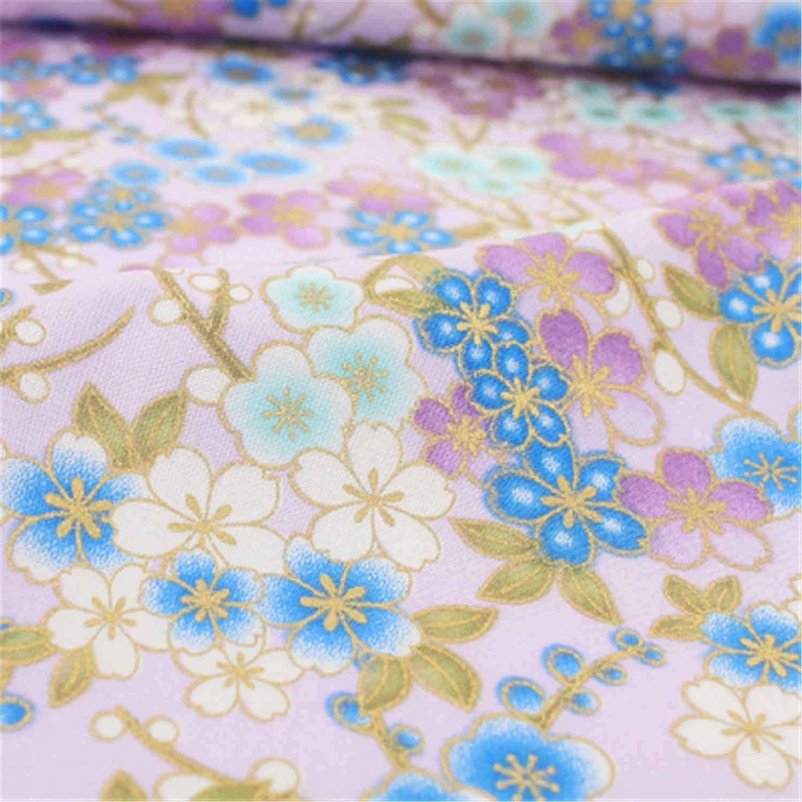 Tissu patchwork coton anti-effilochage fleurs de cerisier pour réussir vos quilts