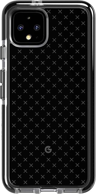 tech21 Evo Check Phone Case for Google Pixel 4 XL - Smokey/Black - Antimicrobial BioShield with 12ft Drop Protection, Model:T21-7393