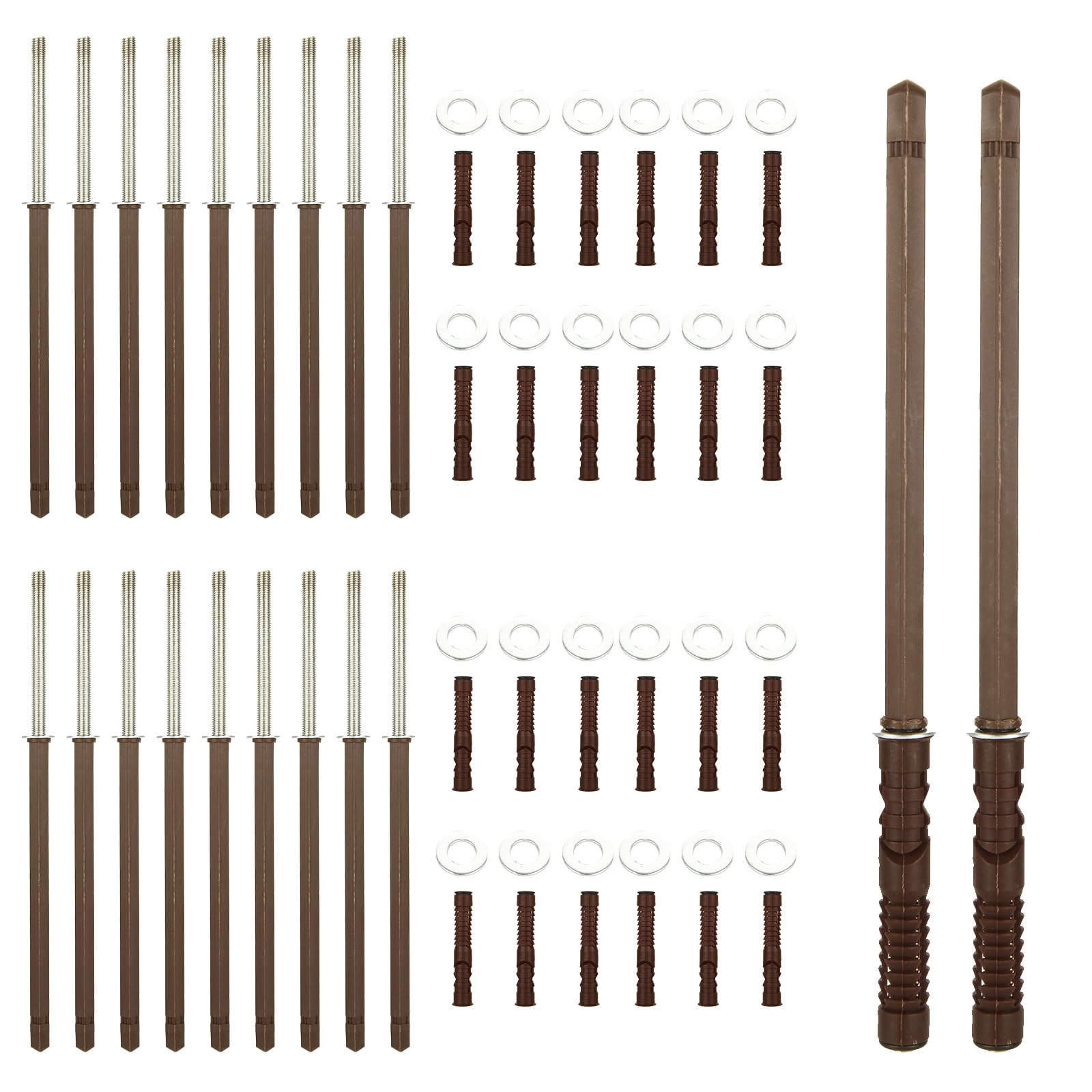 ZOFUN 20 Pcs Hidden Floating Shelf Brackets, 145 x 10mm Invisible Shelf Brackets with Expansion Pipe, Solid Cast Iron Consealed Shelf Brackets, Heavy Duty Shelf Brackets for Wall Shelves