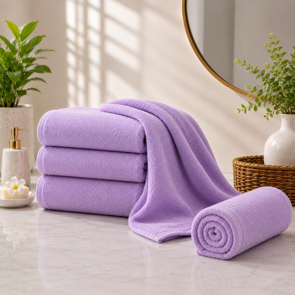 20infinity Coral Fleece Microfiber Bath Towel, Lavender, 70×140 cm, Softer and Lighter than Cotton, Skin Friendly, for Pool, Spa, and Gym, Lightweight and Highly Absorbent Quick Drying