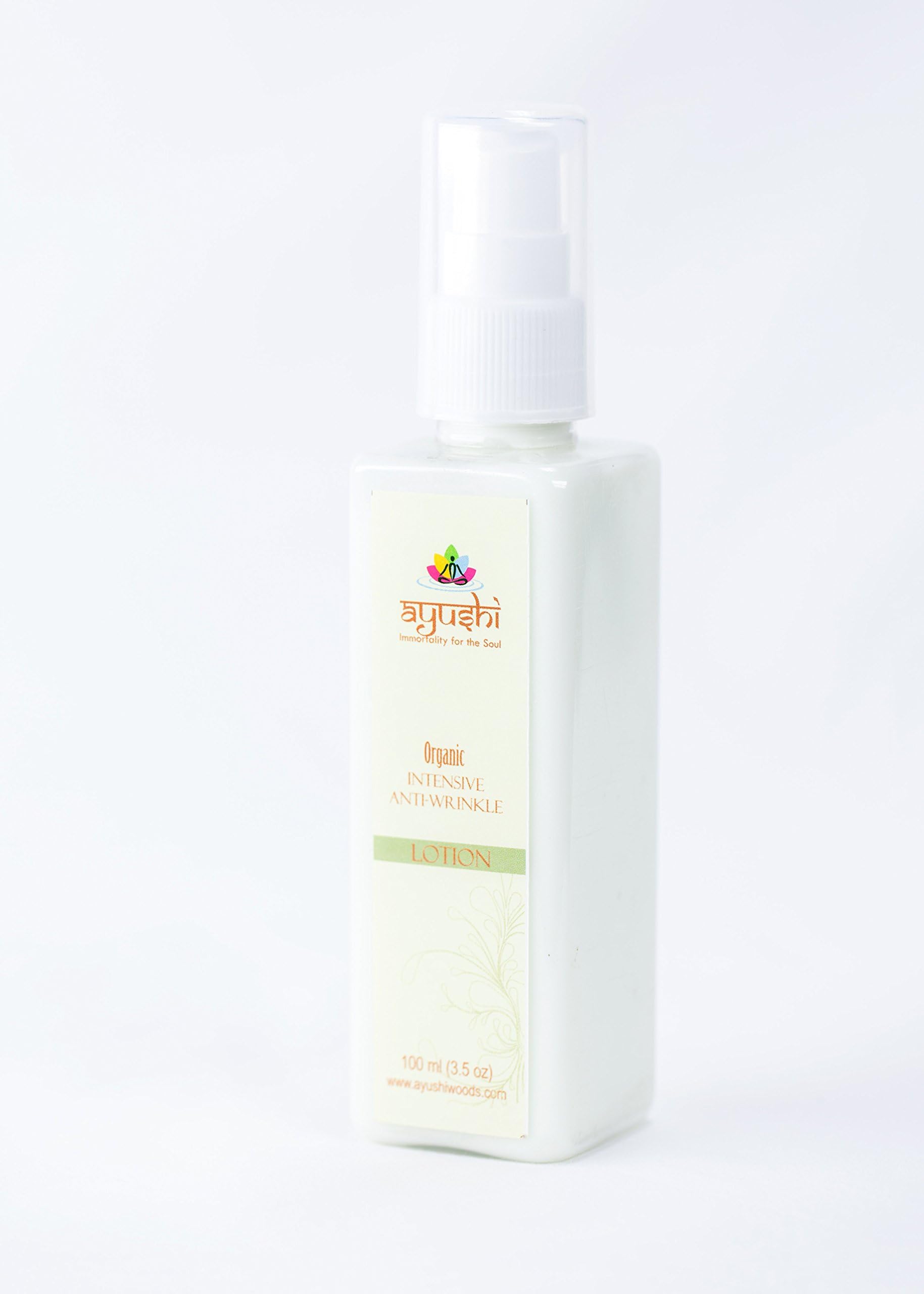 Intensive Anti-Wrinkle Organic Lotion with Essential Oils of Avocado, Apricot, Aloe Vera and Myrrh- 100% Natural