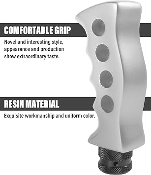 Zlirfy Car Gear Shift Knob,Automatic Shift Knob,Car Accessories,Car Grip Knife Handle Gear with Screws and Spanner,Replacement for Manual Vehicle (Silver)