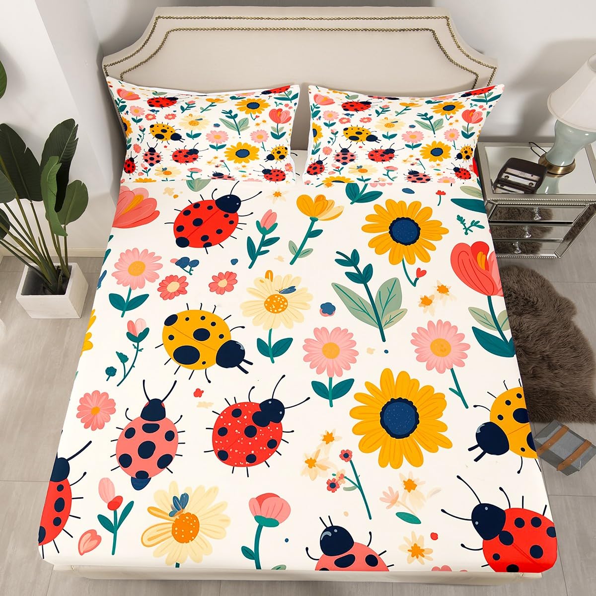 Housse de matelas fleurie 135x200 pour protéger le lit et ravir les enfants