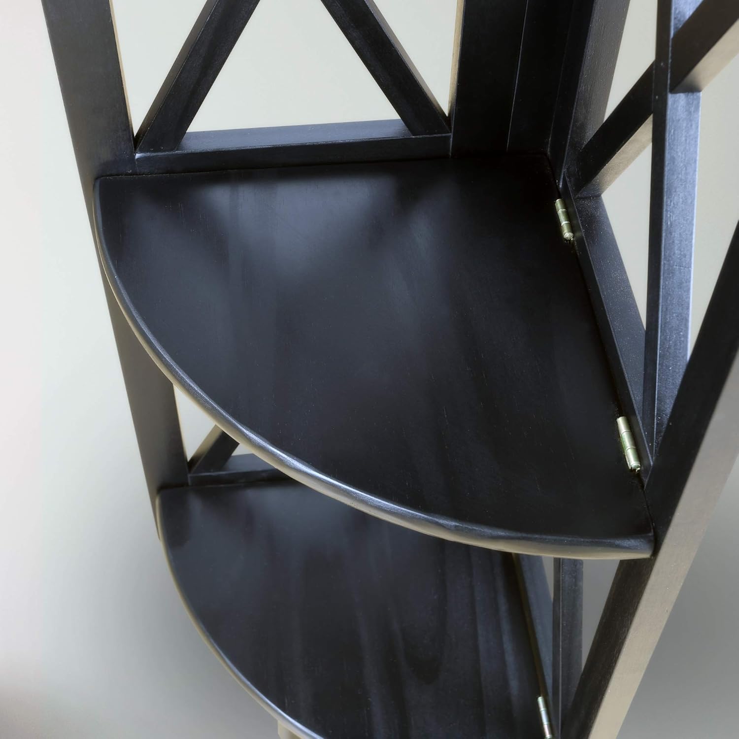 Casual Home Montego 4-Shelf Folding Solid Wood Corner Bookcase, Black (New)