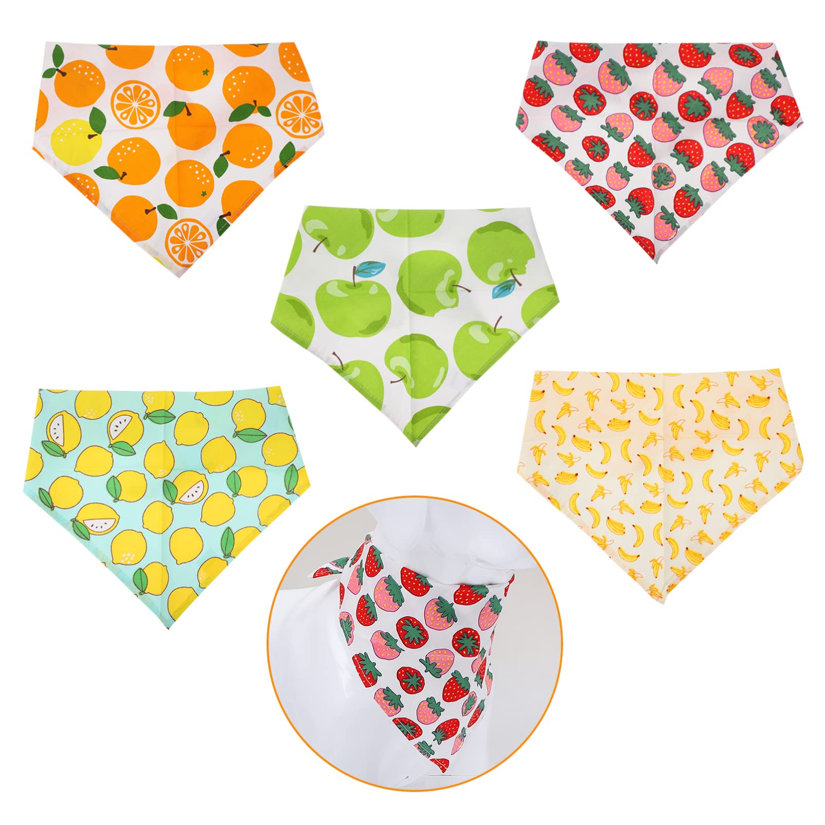 POPETPOP 15pièces Bandanas Coton pour Animaux De Compagnie De Écharpes avec Motif De Fruits Accessoires De Mode pour Chiens Et Prévention des Écoulements De Et Confort Estival