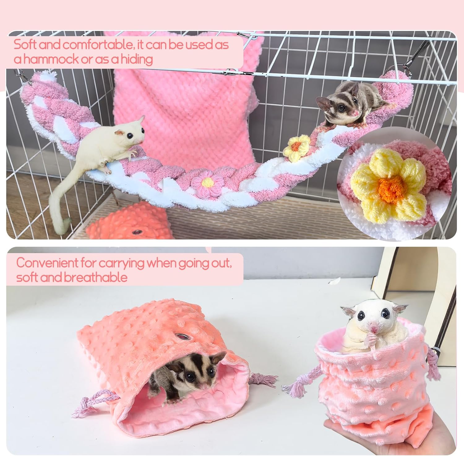 Ferret Hammock 5 Pack Sugar Glider Climbing Ropes Toys Rat Hanging Tunnel Hammock Swing Guinea Pig Hideout Bed Cage Accessories for Mouse Hamster Squirrel Chinchilla Small Animals 3 71dzfhOtWbL. AC SL1500