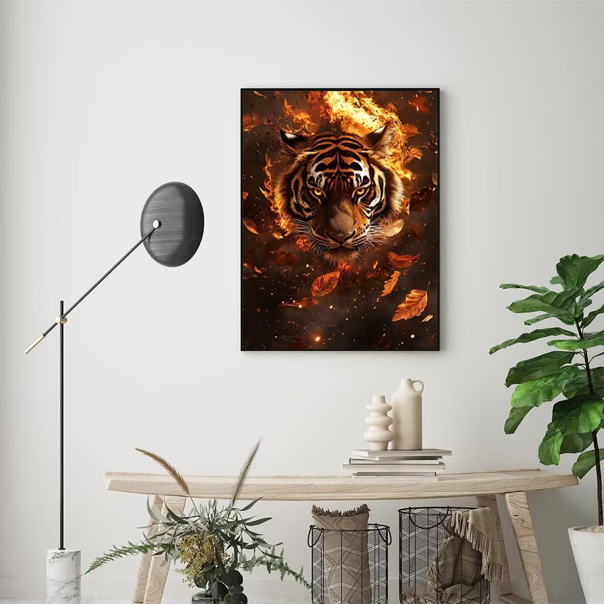 Dipingere con i Numeri Animale, Paint by Numbers Adulti Tigre, Fai da te Creativi Adulti Quadri da Dipingere Numerati Kit per Decorazione Della Parete di Casa, Regalo 100x135 cm Senza Cornice 76-P