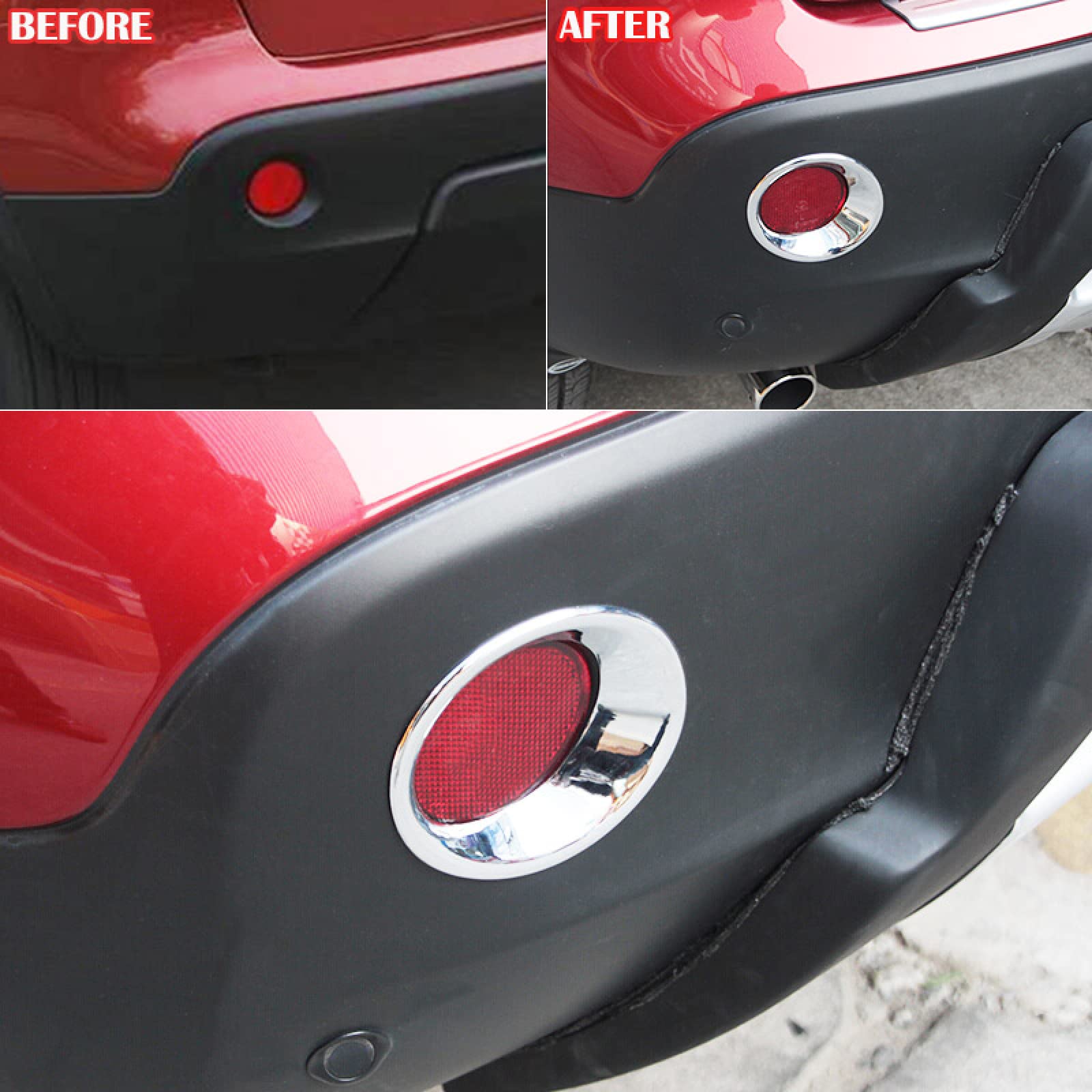 para Nissan Qashqai Dualis J10 2010-2013, Cubierta de luz antiniebla Delantera Trasera cromada ABS, embellecedor de Bisel superpuesto para lámpara Trasera