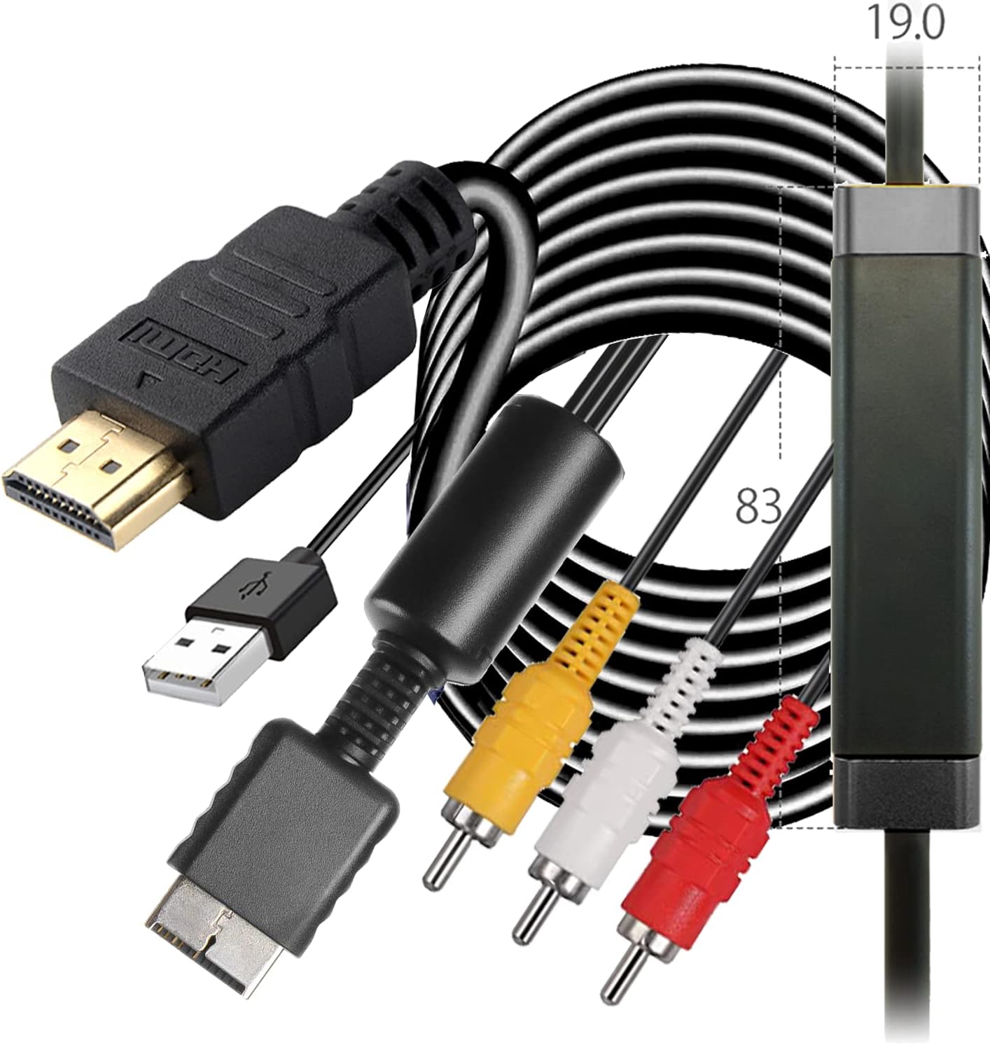 Adaptador PS2 a HDMI de 12 pies con IC, convertidor de
