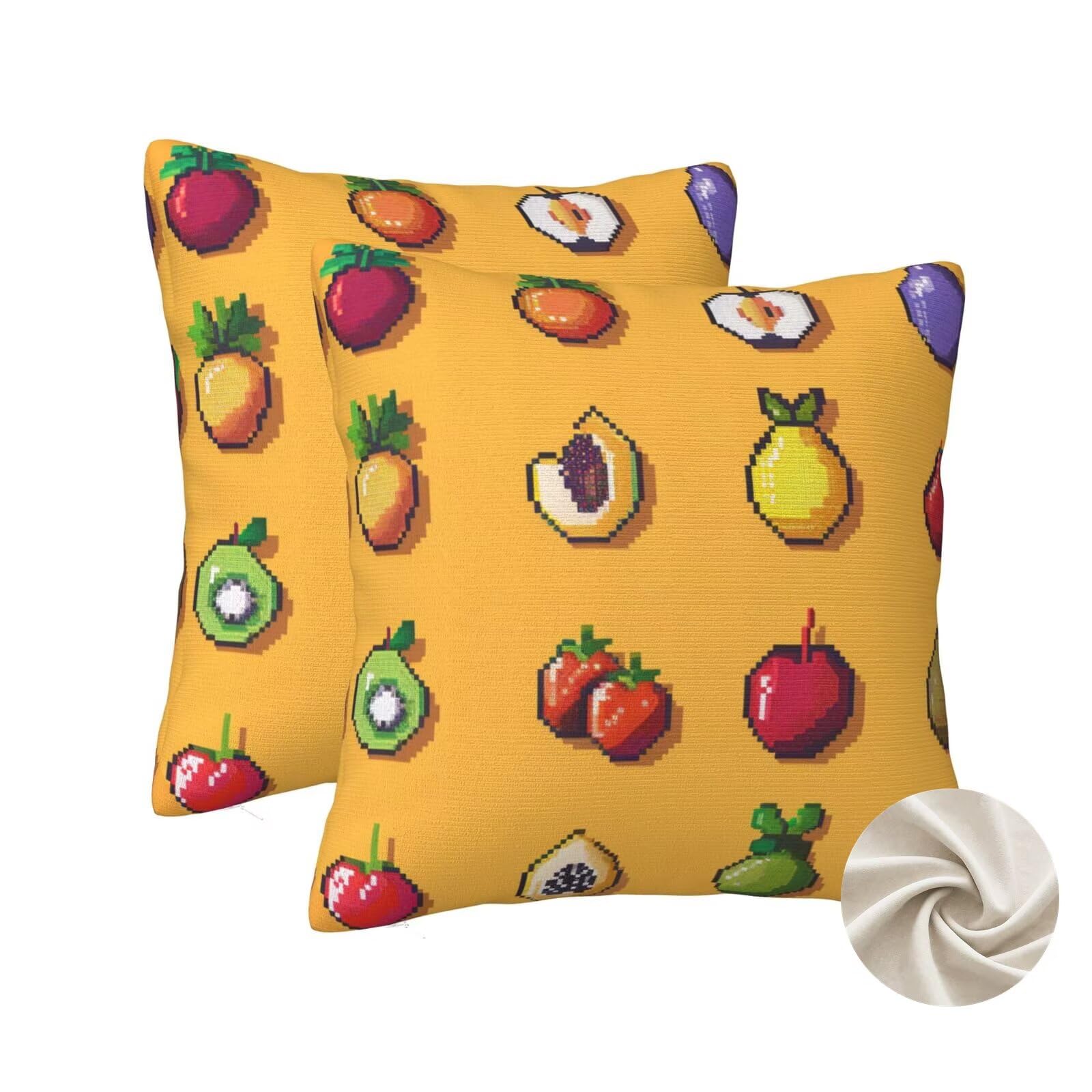 Housse de Coussin Fruits 60x60 cm Douce et Résistante | Modèle ZT245
