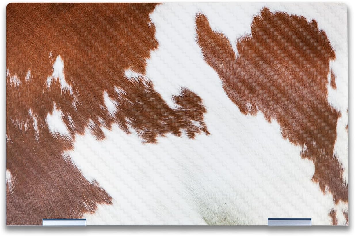 Carbon Fiber Laptop Skin Compatible with HP Envy x360 14” (2023) - Cow Hide - Premium 3M Vinyl Protective Wrap Decal Cover - Easy to Apply | Crafted in The USA by MightySkins
