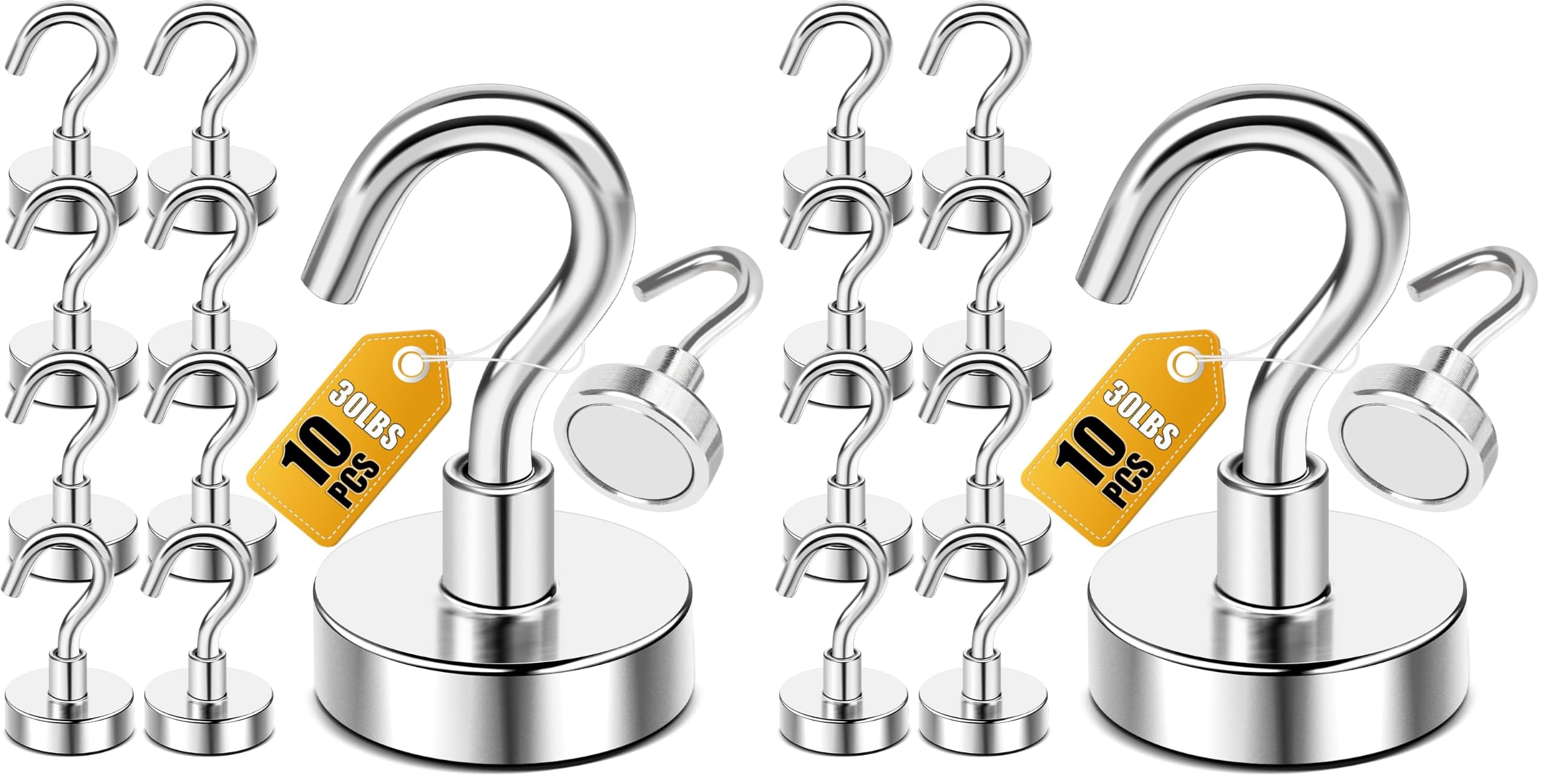 DIYMAG Magnetic Hooks, Strong Magents 20 Pack 30lbs for Cuise Cabins Ship