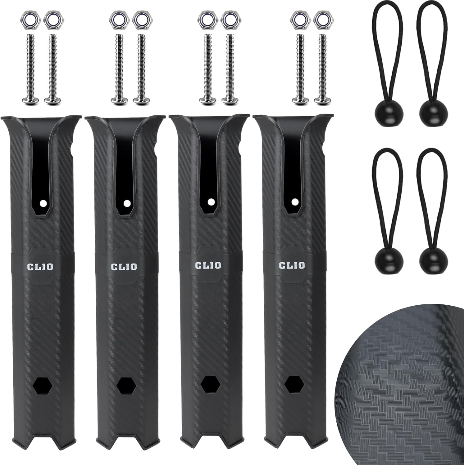 CLIO Fishing Rod Holders, 4 Pack Fishing Rod Racks Fishing Pole Holders Side-Mount with Screws for Boat CLIO Fishing Rod Holders, 4 Pack Fishing Rod Racks Fishing Pole Holders Side-Mount with Screws for Boat