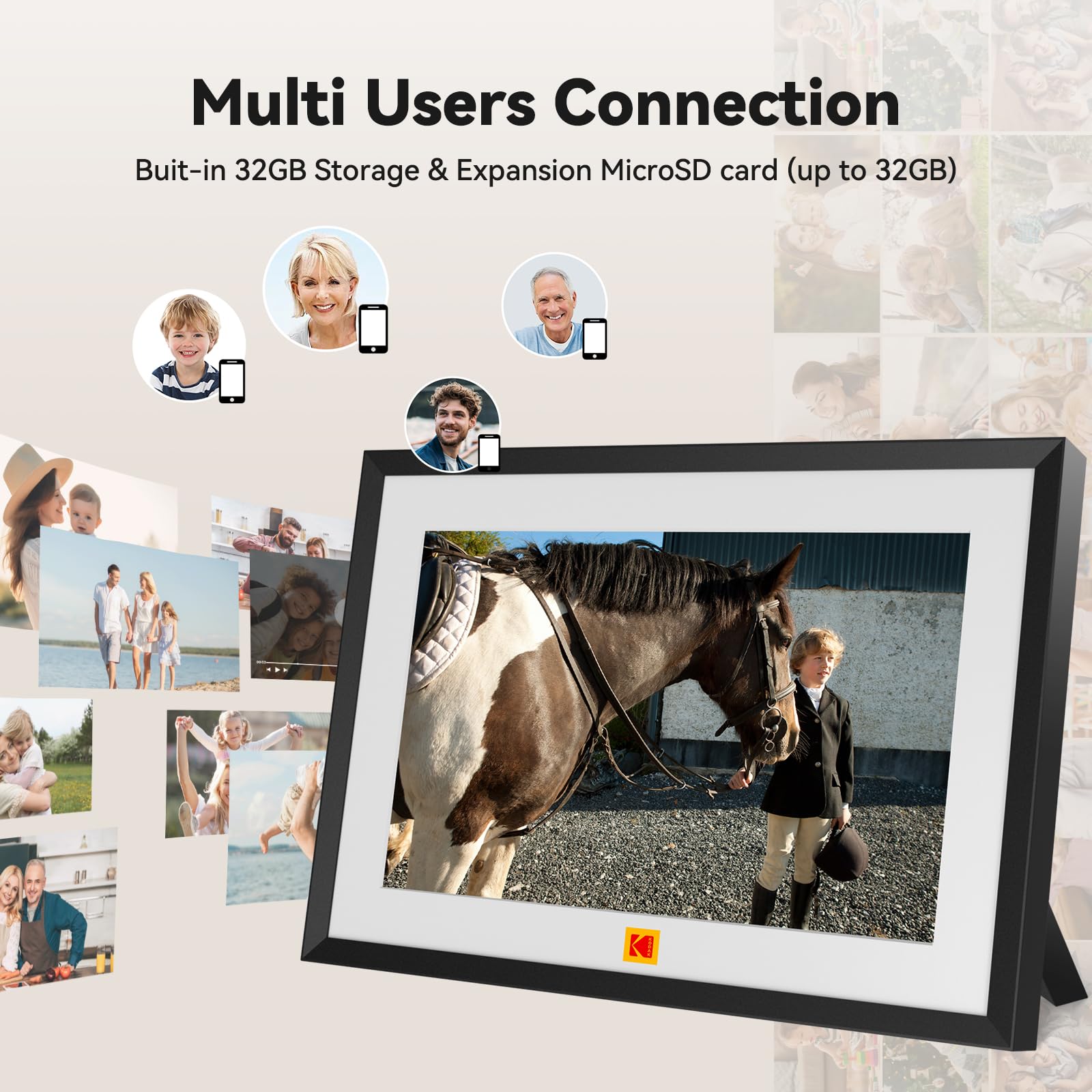 KODAK 8 inch WiFi digitale fotolijst met 1280 x 800 G P touchscreen