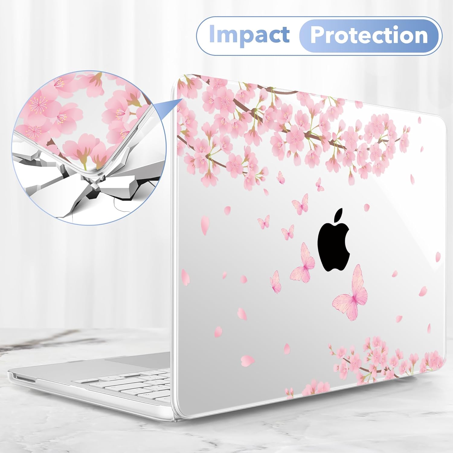 May Chen Compatible with MacBook Neo 13 inch Case 2026 Model A3404, Plastic Hard Shell,Keyboard Cover,Screen Protector,Dust Plug, for MacBook Neo 13" with A18 Pro Chip, Cherry Blossom