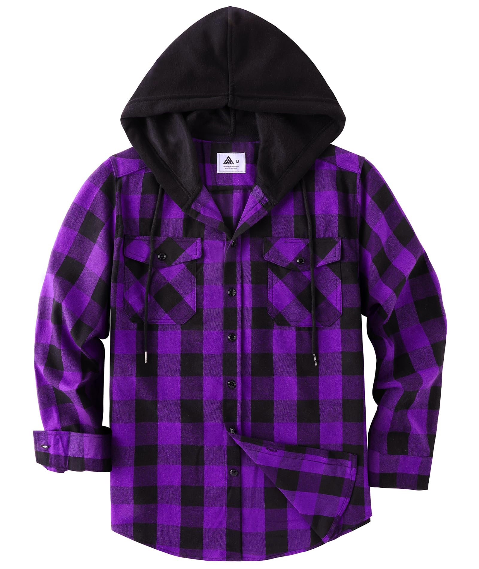 SwissWell Camicia Uomo Flanella Felpe Uomo Camicia a Quadri Manica Lunga Casual Camicia con Cappuccio M-3XL
