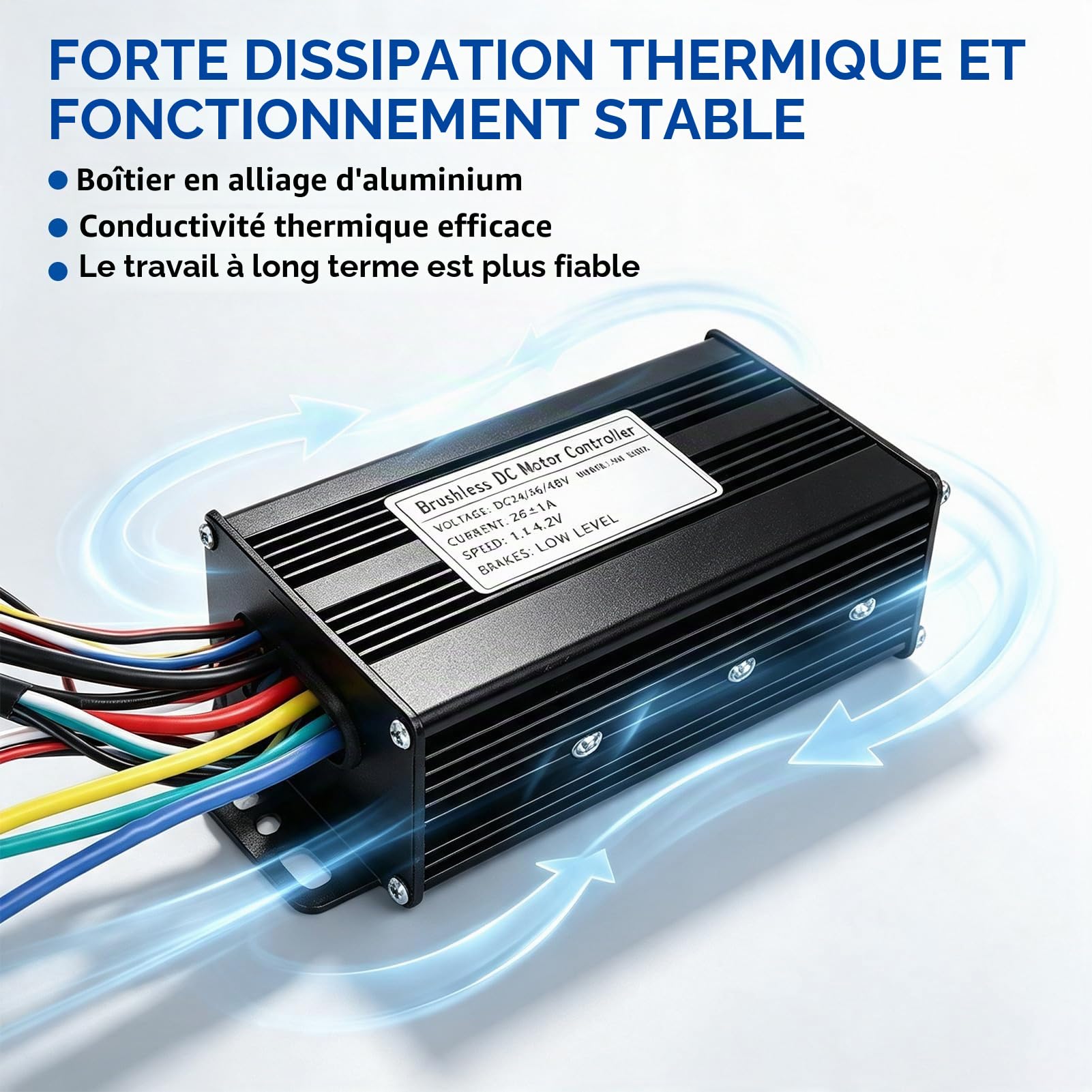Contrôleur de Moteur sans Balais, Contrôleur vélo électrique 24V 36V 48V Contrôleur à 3 modes onde sinusoïdale scooter Accessoires trottinette électrique pour Vélo Électrique Scooter Électrique