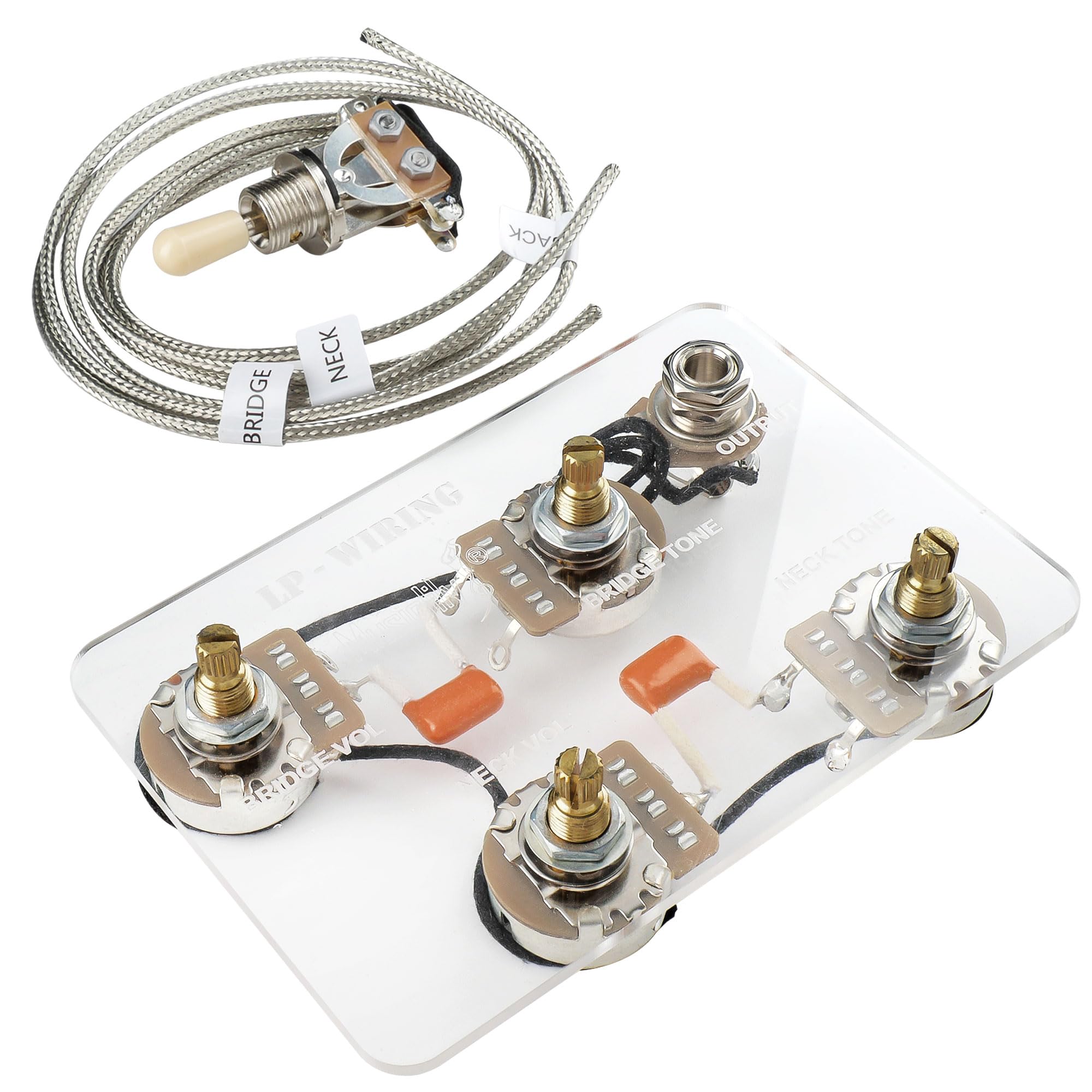 Musiclily Pro LPスタンダードヴィンテージ50s 配線済み配線キットレスポールエレキギター用 ニッケルスイッチ | Epiphone LPスタイルエレキギター用、ニッケルスイッチ