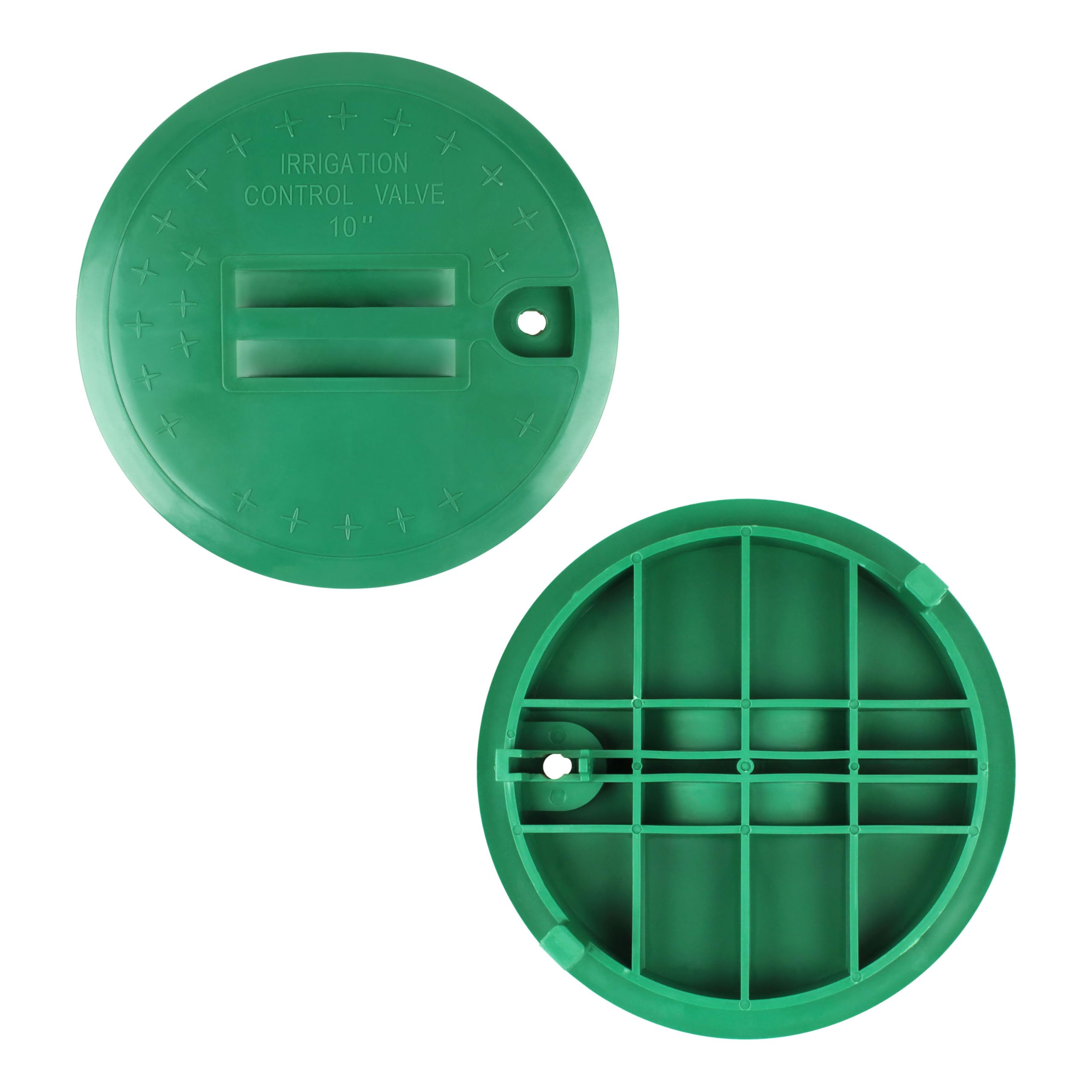 Photo 1 of 2 Piece 10 Inch Round Sprinkler Valve Box Cover - Green