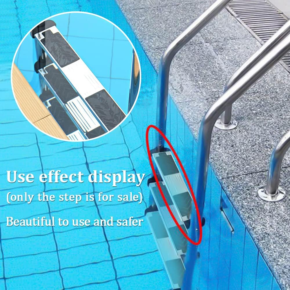 YUEWO Swimming Pool Ladder Step 304 Stainless Steel Pedal for Ground Underground Ladders with 2 Screws for Swimming Pool Accessory Replacement
