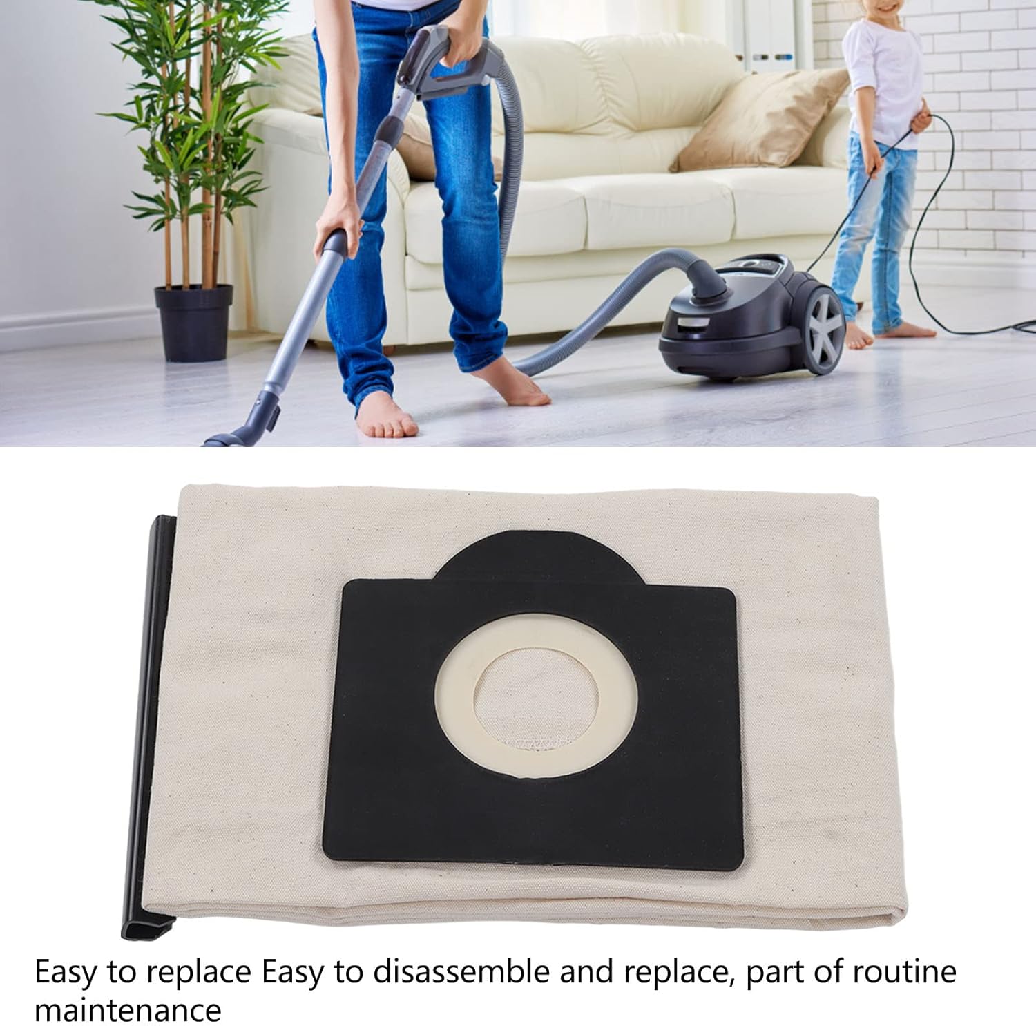 Bognajin ZR814 Vacuum Cleaner Dust Bag in use with a vacuum cleaner