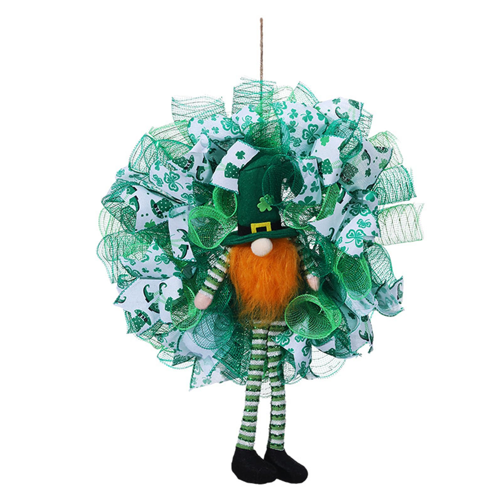 Tsophreniq Patrick ' s Day Wreath Facelesses Doll Gnomes Wreath Patrick Day Decoration Artificial Home Garden Front Door ' s Decoration