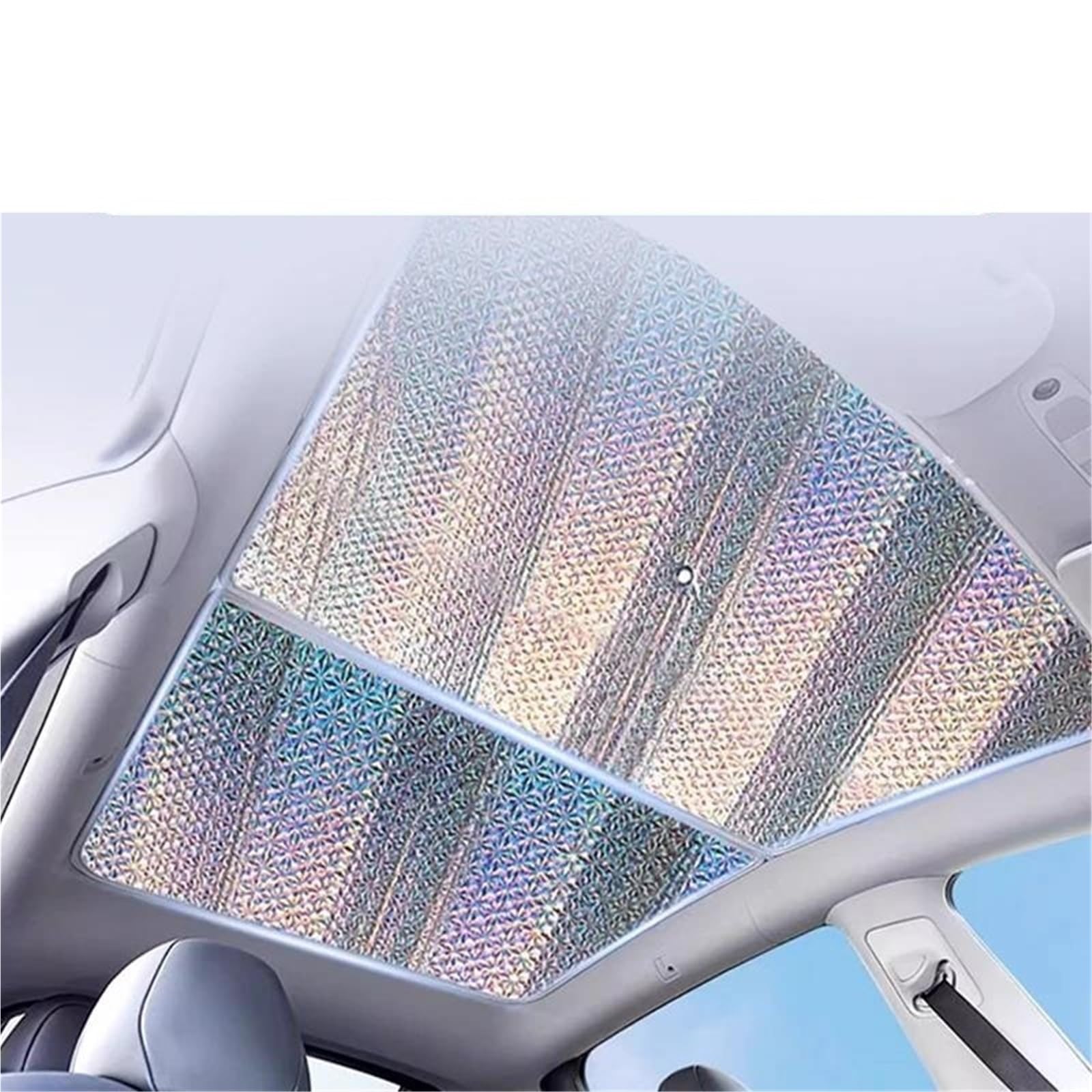 1X Schiebedach-Sonnenschutz Geeignet Für VW Für Golf Mk6 2010~2014 2012 2013 Auto-Panoramadach-Hitzeschild-Fenster-Sonnenschutz Anti-UV Autoscheibenabdeckung Gegen(Silber)