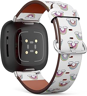 CJBROES Replacement Leather Watch Band, Compatible with Fitbit Versa 3 and Fitbit Sense of Wristband Bracelet Accessory - Kids