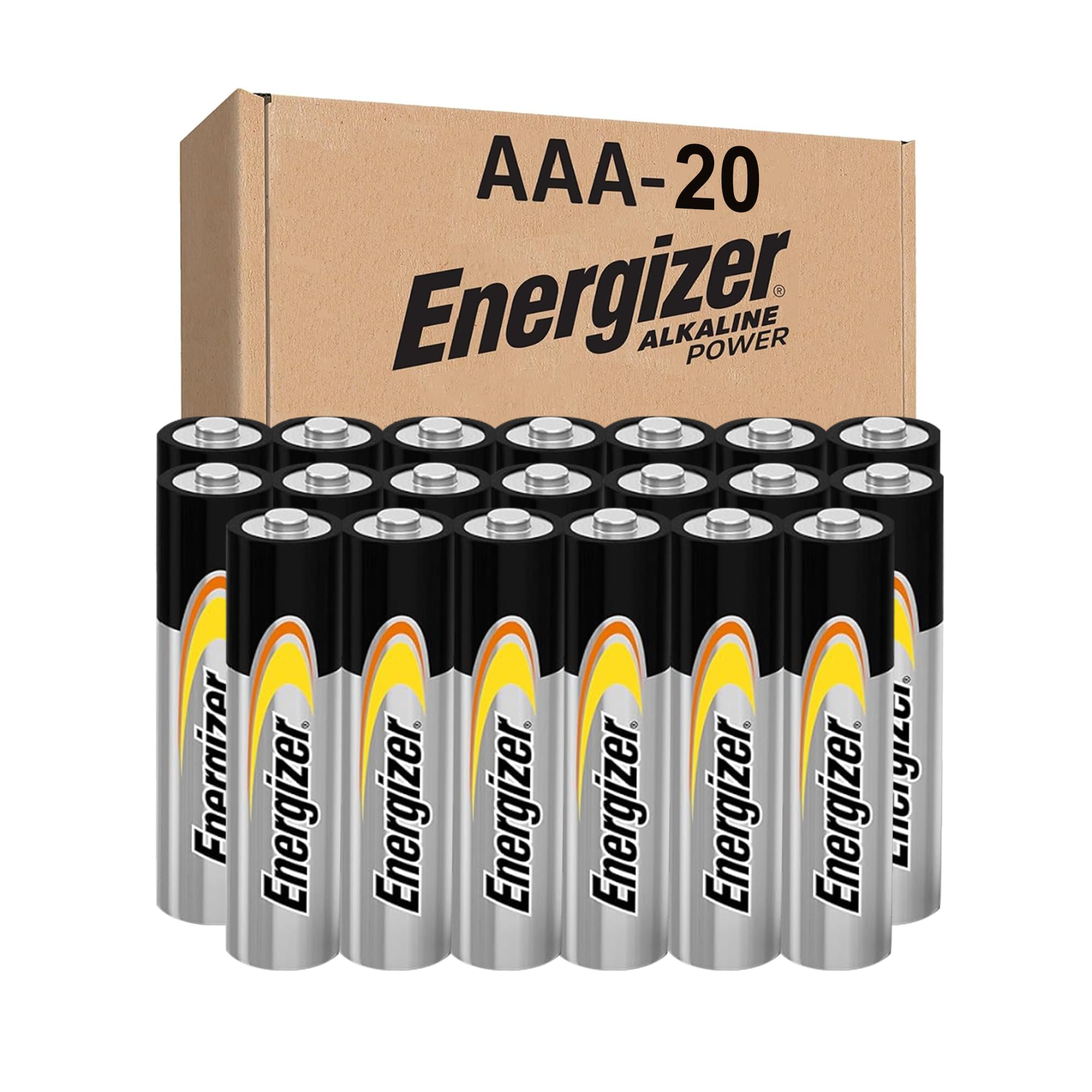 Batteries AAA, Energizer20 Pack Batteries, ALKALINE POWER, LONG LASTING POWER
