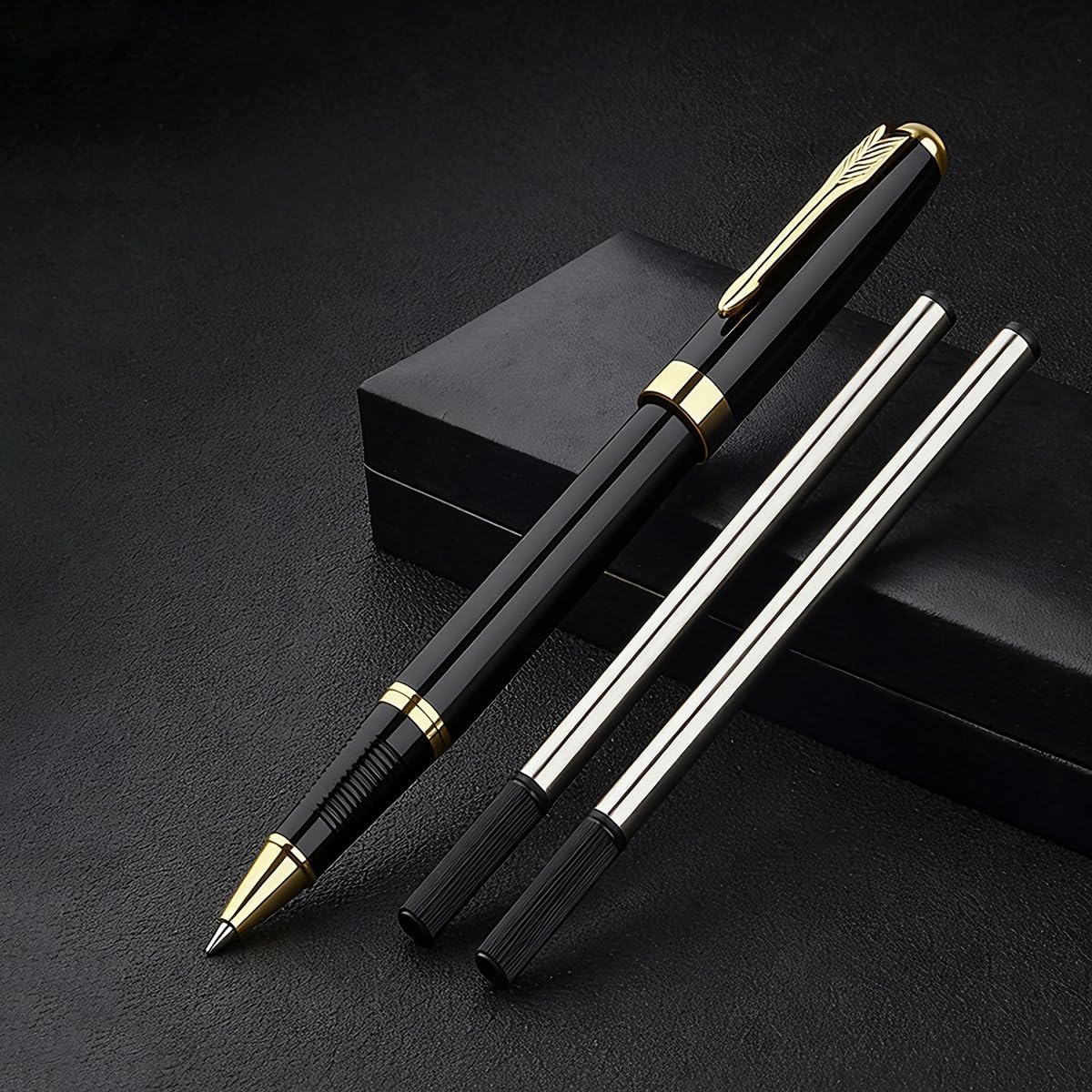 Set Penna Firma Matrimonio Con Base Rotonda E Cristallo – Jevou Argento