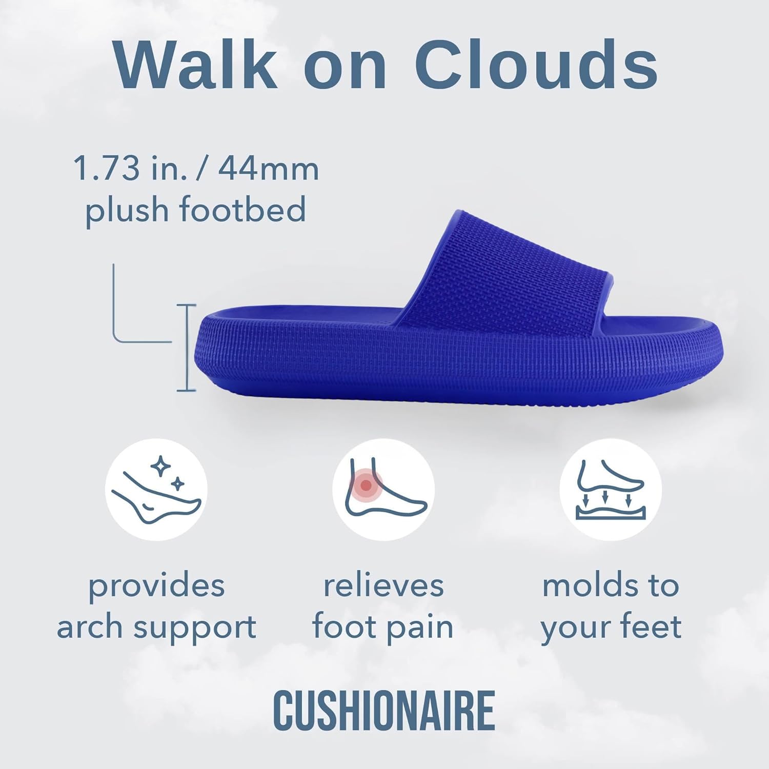 CUSHIONAIRE Feather EVA Mens Sandals – Slip On Recovery Slides, Lightweight Water Shoes for Men - Image 5