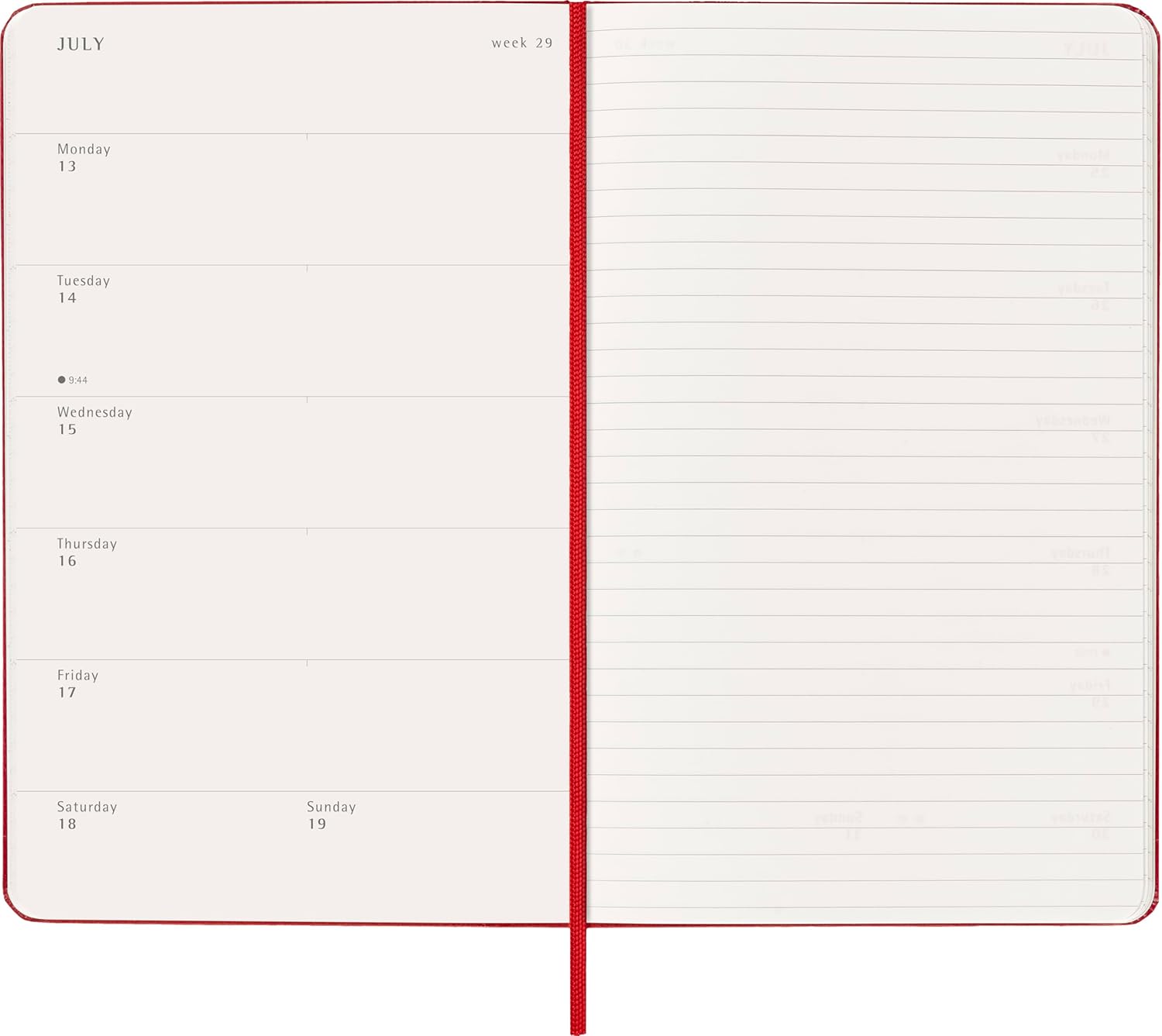 Moleskine Classic 12 Month 2026 Weekly Planner, Hard Cover, Large (5" x 8.25"), Scarlet Red, 144 pages