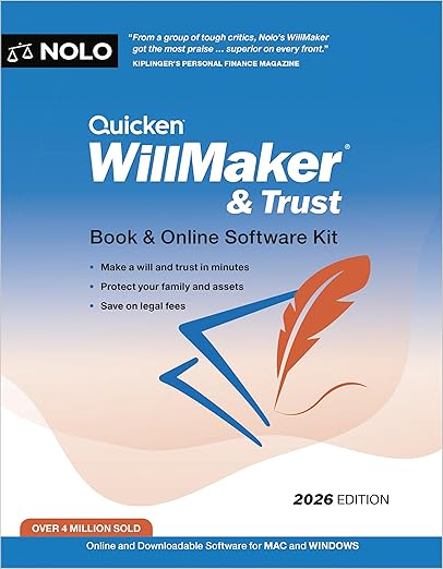 Quicken Willmaker & Trust 2026: Book & Online Software Kit - Editors of Nolo