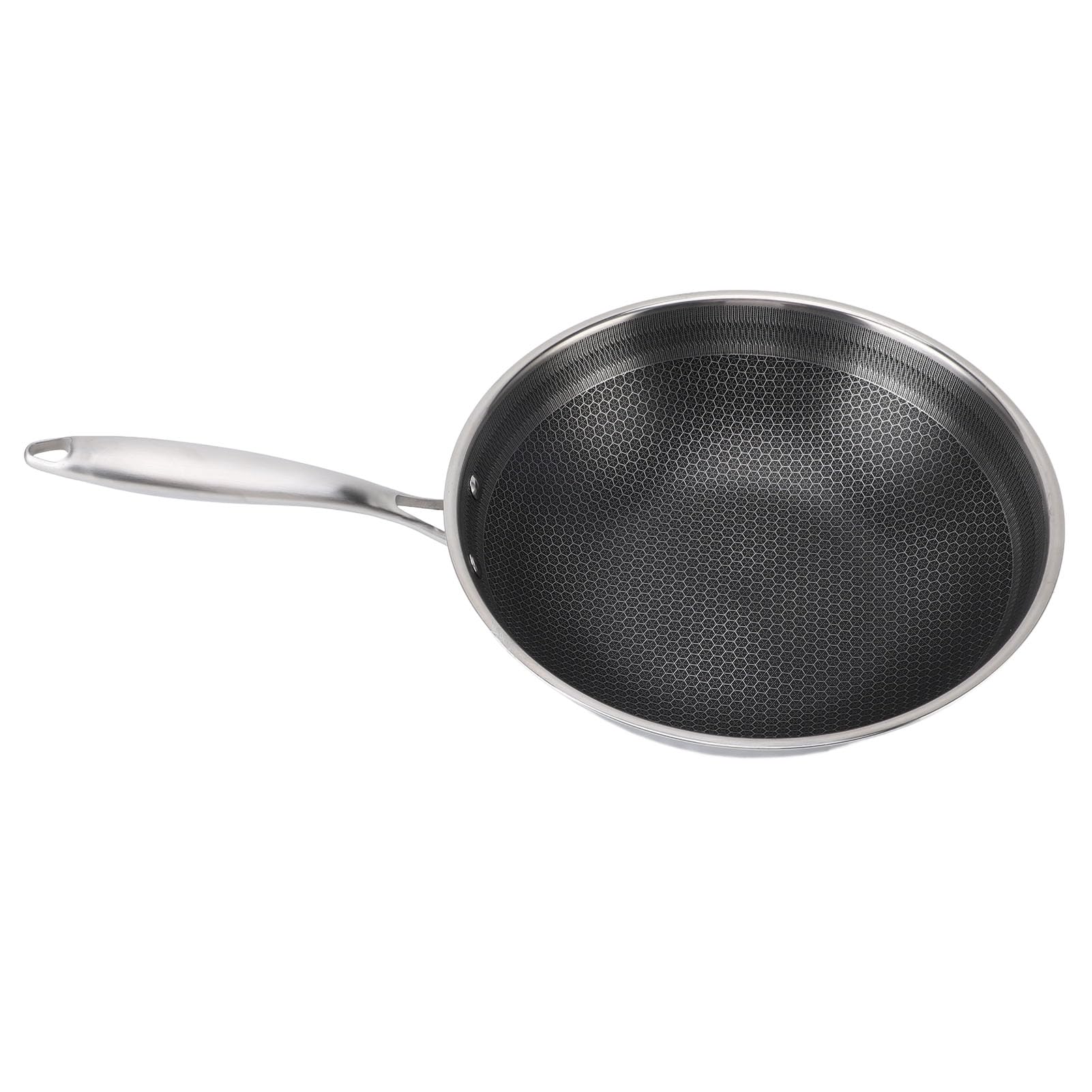 Patelnia ze Stali Nierdzewnej Ergonomiczna Patelnia 316SUS Nonstick Odporna na Ciepło Patelnia o Strukturze Plastra Miodu Nonstick do Kuchenki Gazowej (316 SUS)