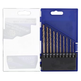 Takagi Takagi EARTH MAN Stainless Steel Drill Bits Set Contents: 1.5/2.0/2.5/3.0/3.2/3.5/4.0/4.5/5.0/6.0mm Hex Shank 6.35mm Hex Shank for drilling holes in stainless steel, hard-to-cut materials