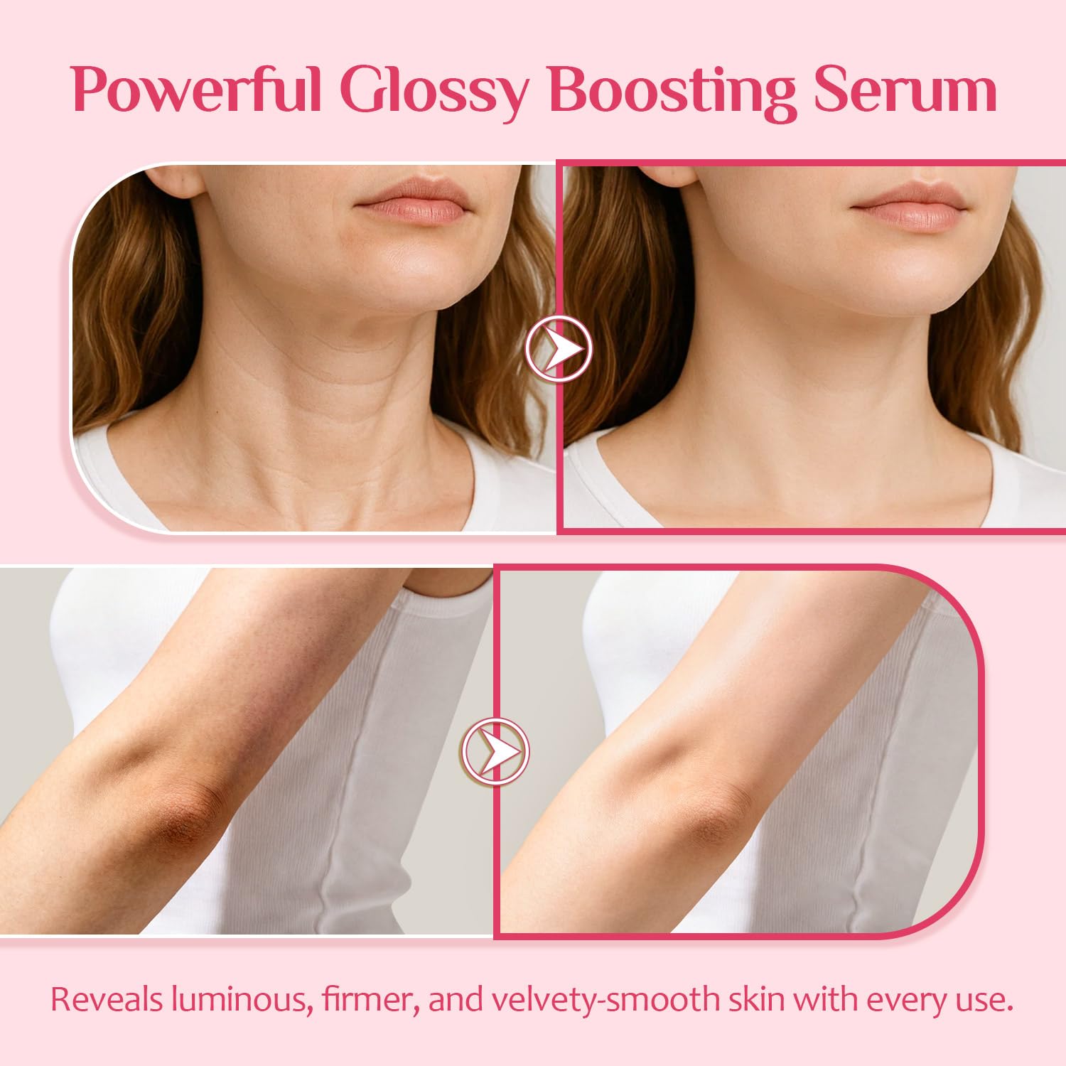 Be Glossy Pink Peptide Body Serum with Oil Beads, Lightweight Smoothing Body Serum for Dry & Dull Skin | Glassy Glow Finish with LIFTONIN®, Hyaluronic Acid & Botanicals, 3.38 fl. oz. - Image 3