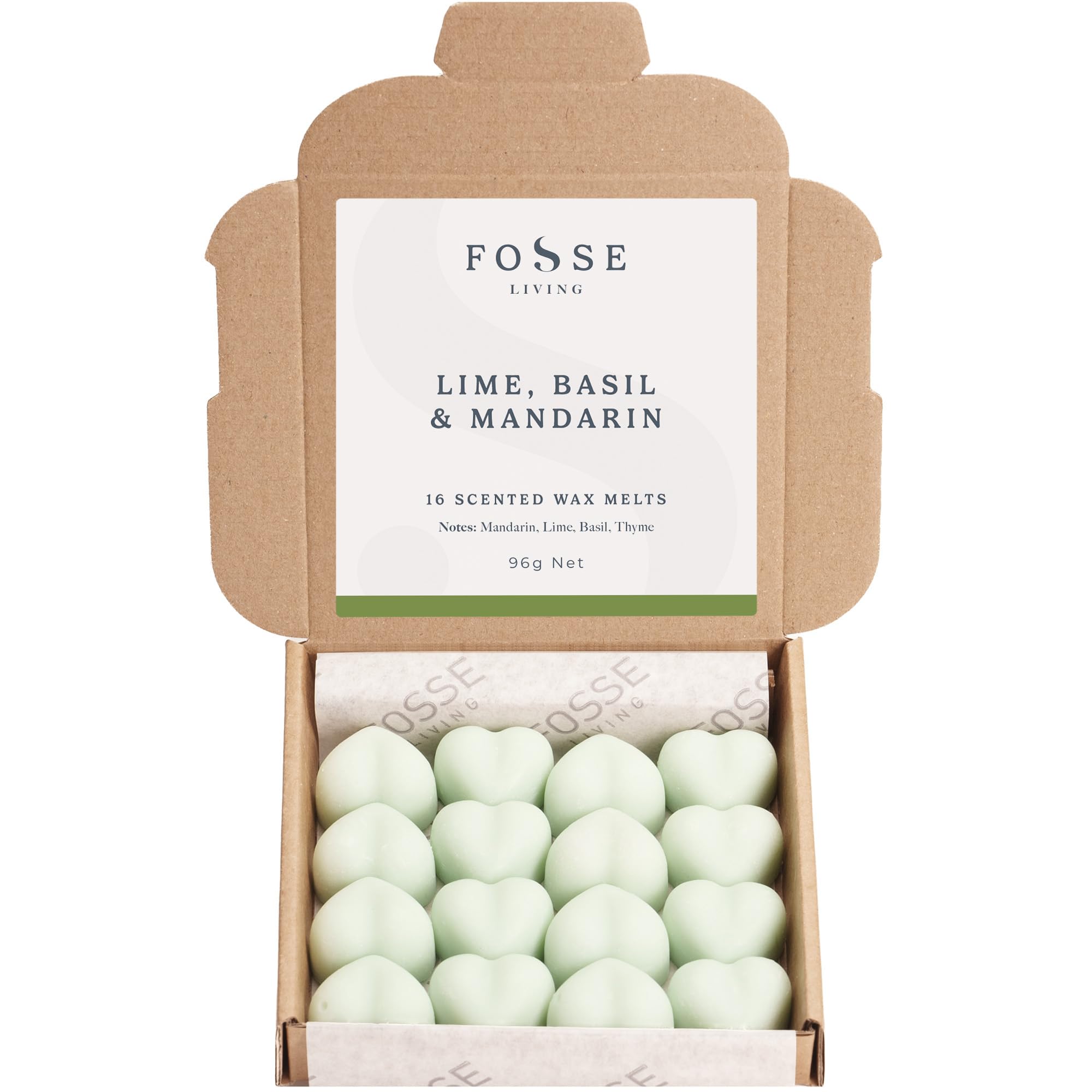 Lime Basil and Mandarin Strong Scented Wax Melts 16 Pack - The Gift for Every Occasion – Made in The UK [Energy Class A]
