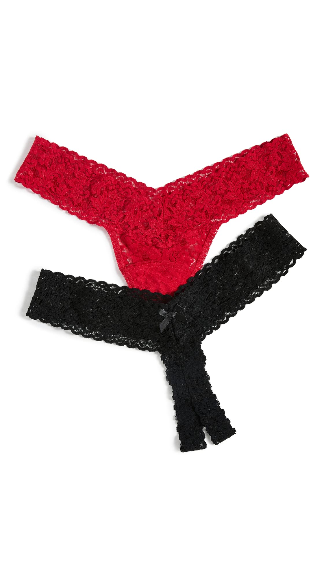 Hanky Panky Women's Black/Red Signature Lace Original Rise Thong