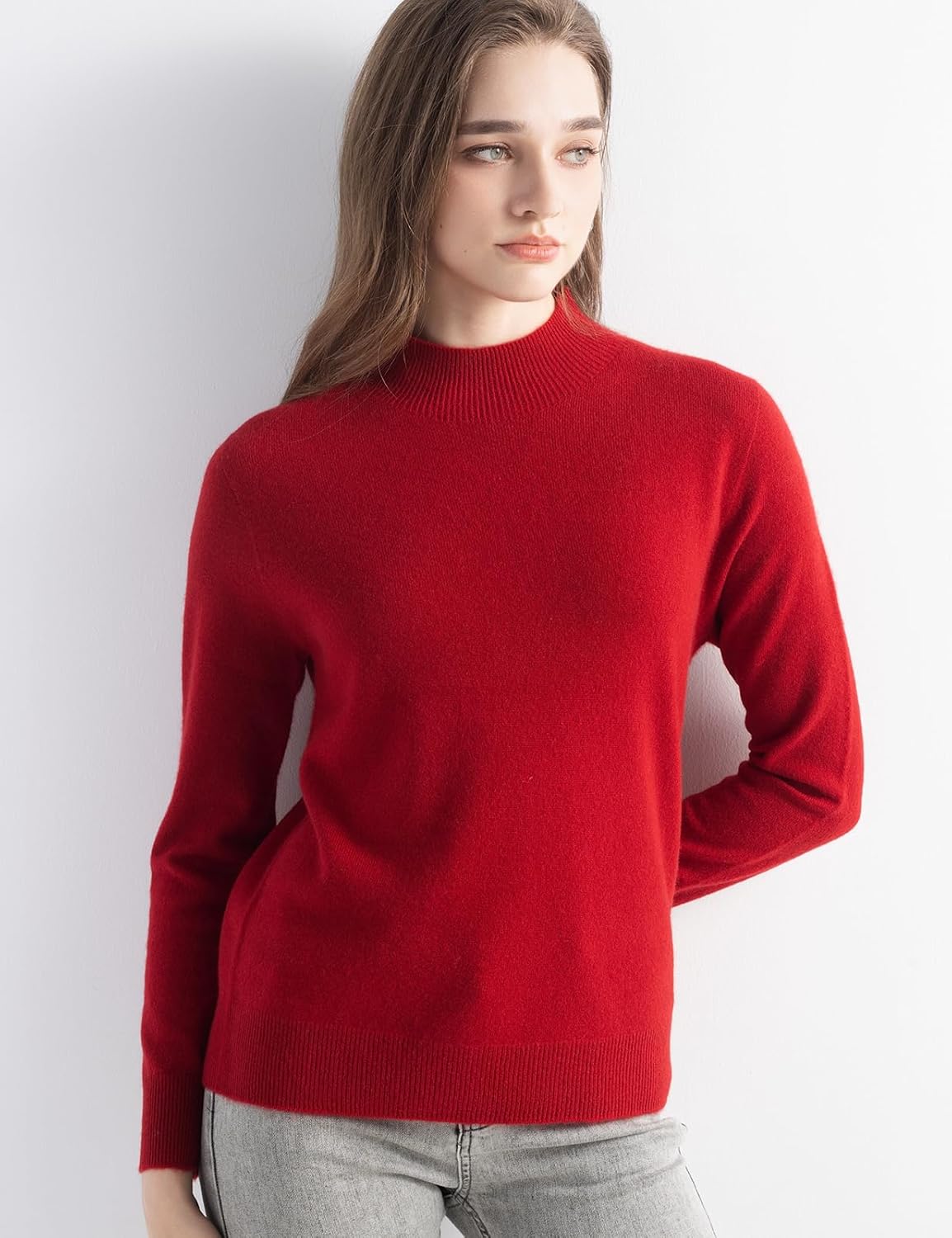 Chanyarn Women's 100% Pure Cashmere Sweater Mock Neck Long Sleeve Warm Leisure 2025 Fall Winter Knit Pullover - Image 5