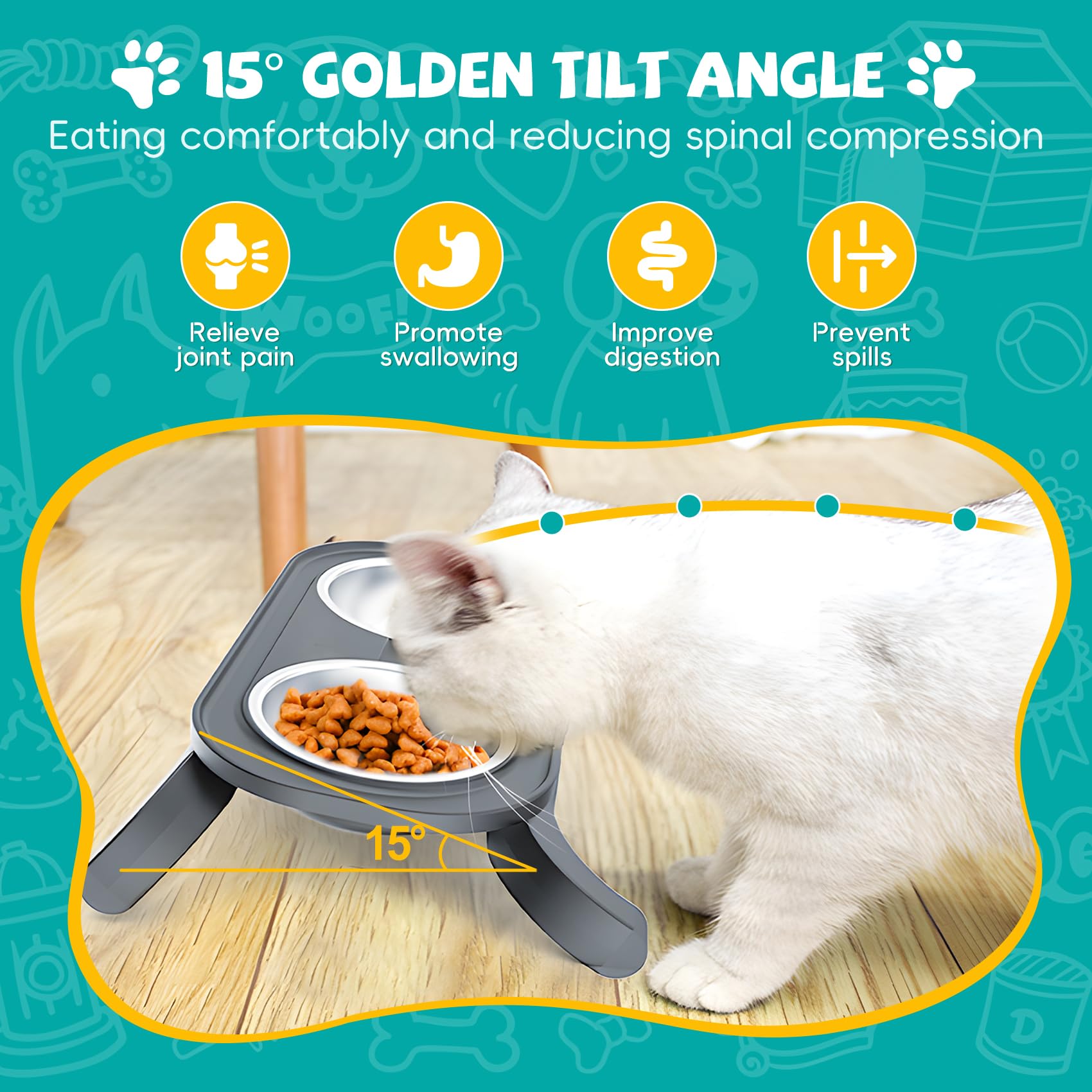 Carehabi Katzen Hundenapf Erhöht und Leckerli Puzzle Hundespielzeug