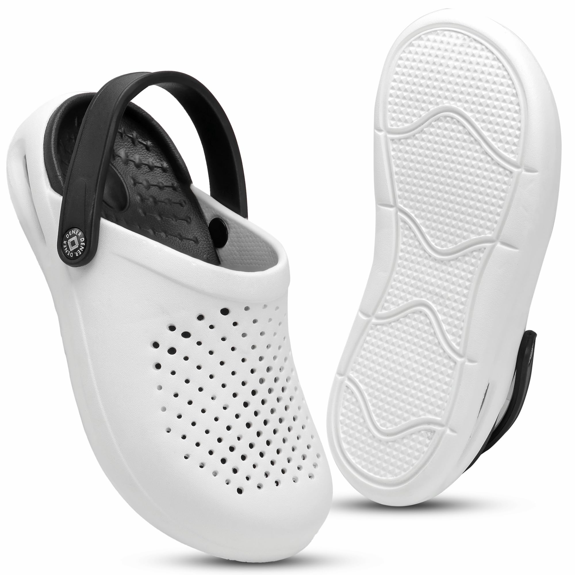 Clogs for Men and Women, White and Black, EVA Slip-On with Adjustable Strap, Lightweight, Slip Resistant-picture-30