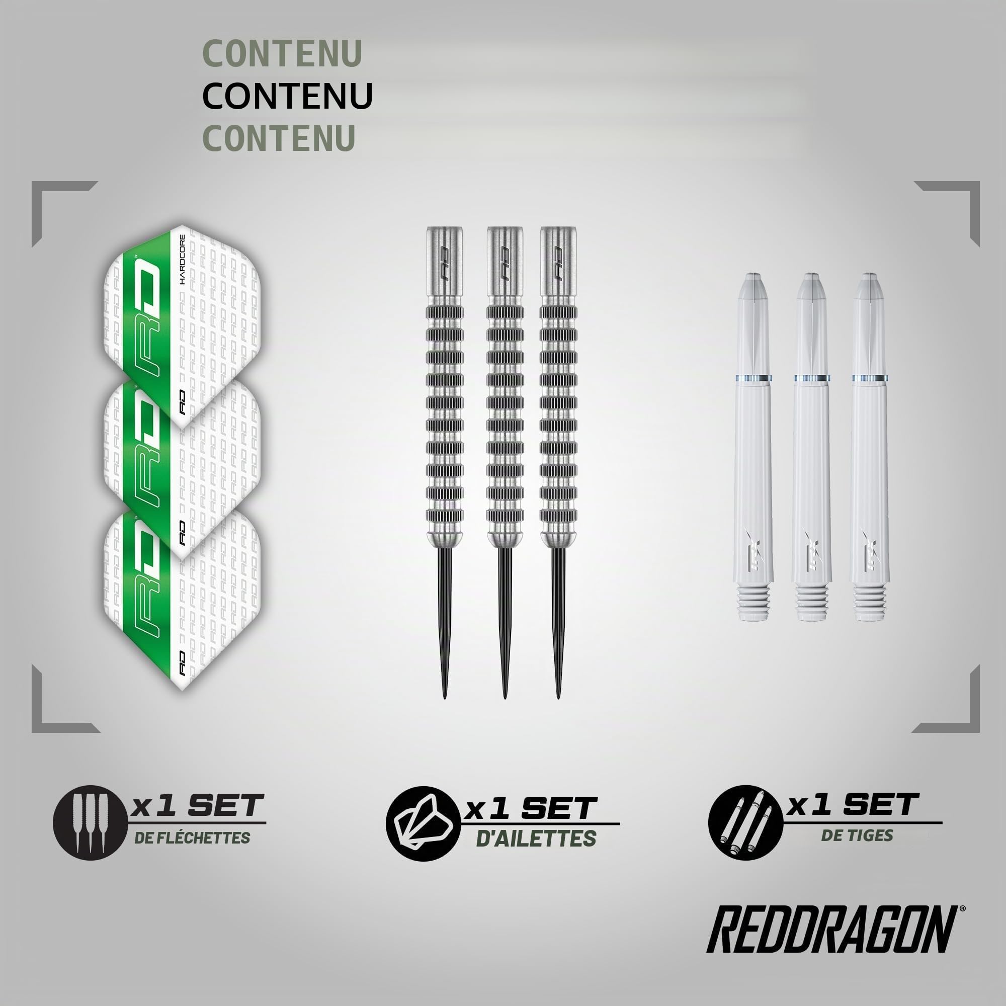 RED DRAGON Javelin Speedline Premium Tungstène Jeu de fléchettes Steeltip avec ailettes et tiges