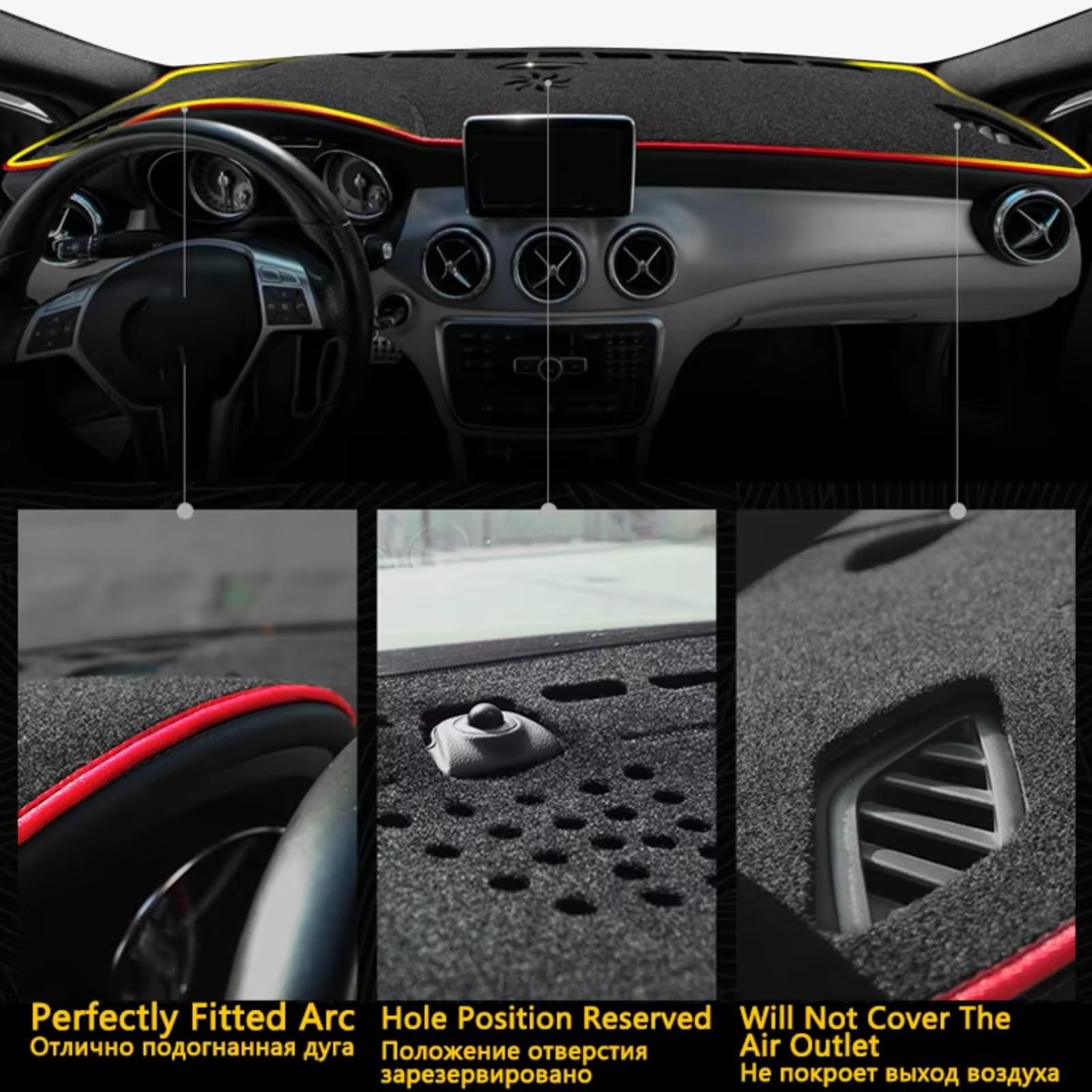 Tappetino Copri cruscotto per Hyundai i10 Grand 2014~2018, Parasole Protettivo, Tappetino Interno per cruscotto, Copertura cruscotto.