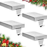 Vista 8 de Soportes de calcetines de Navidad de Zonon para repisa, ganchos de hierro resistentes para calcetines, mantel con almohadilla protectora