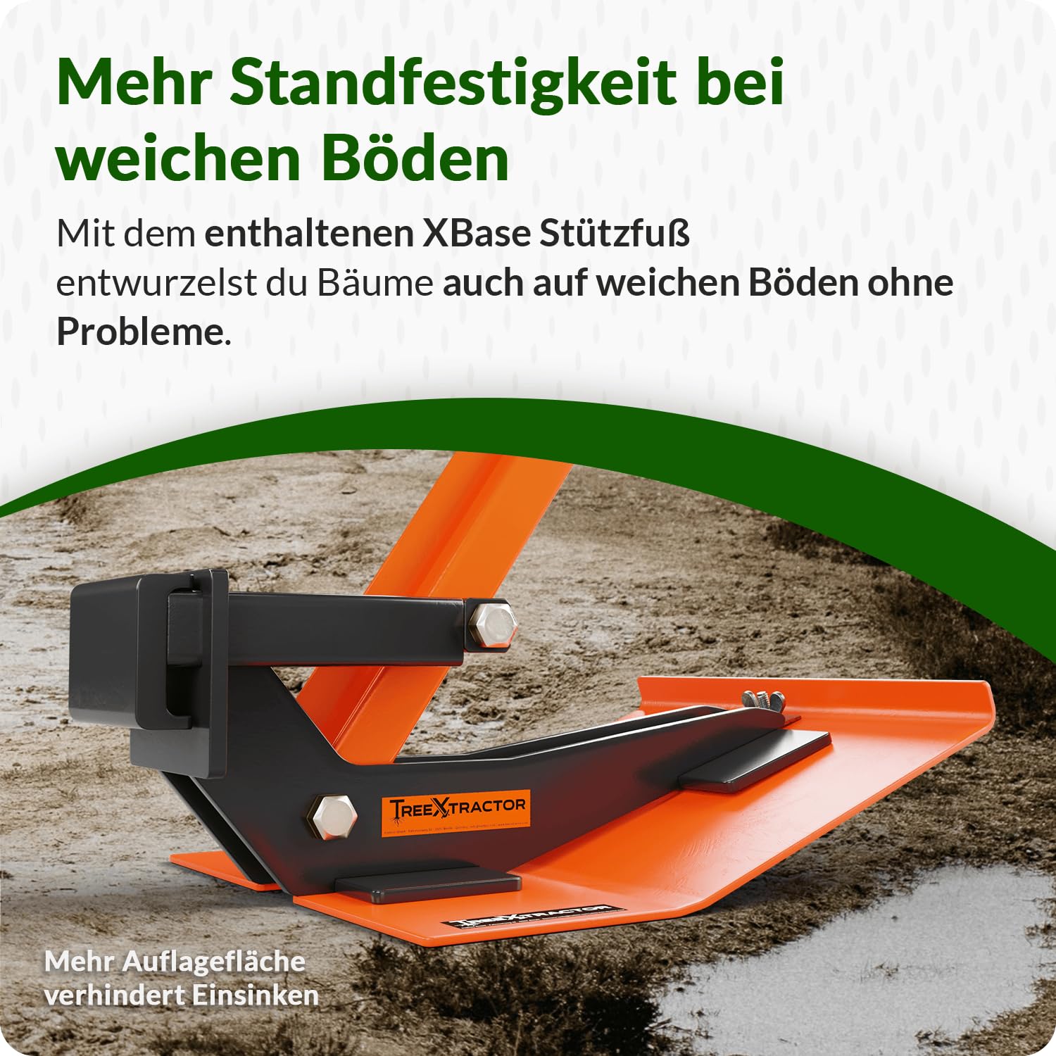 TreeXtractor mit Xbase Wurzelstock Entferner mit Stützfuß für Stämme bis 5cm